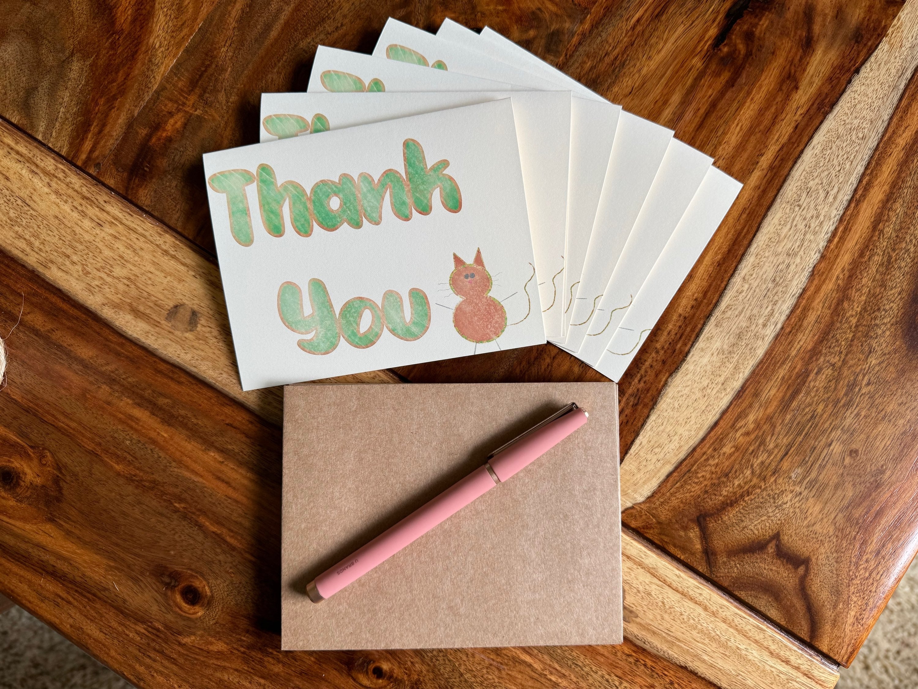 Thank You Cards Greeting Cards Blank Notes for Gift Friends Set of 6 & Envelopes image 0