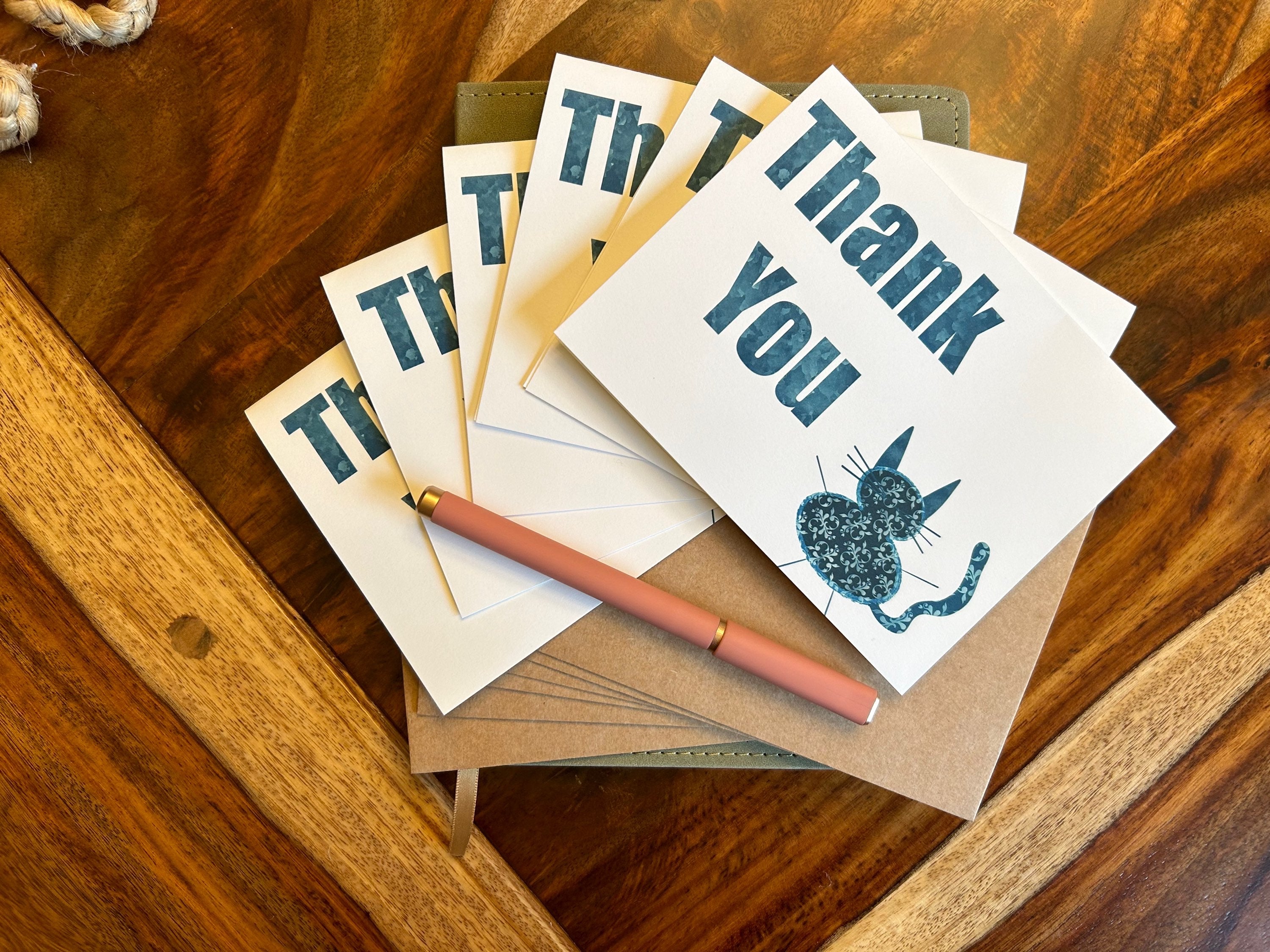 Thank You Cards Greeting Cards Blank Notes for Gift Friends Set of 6 & Envelopes image 0