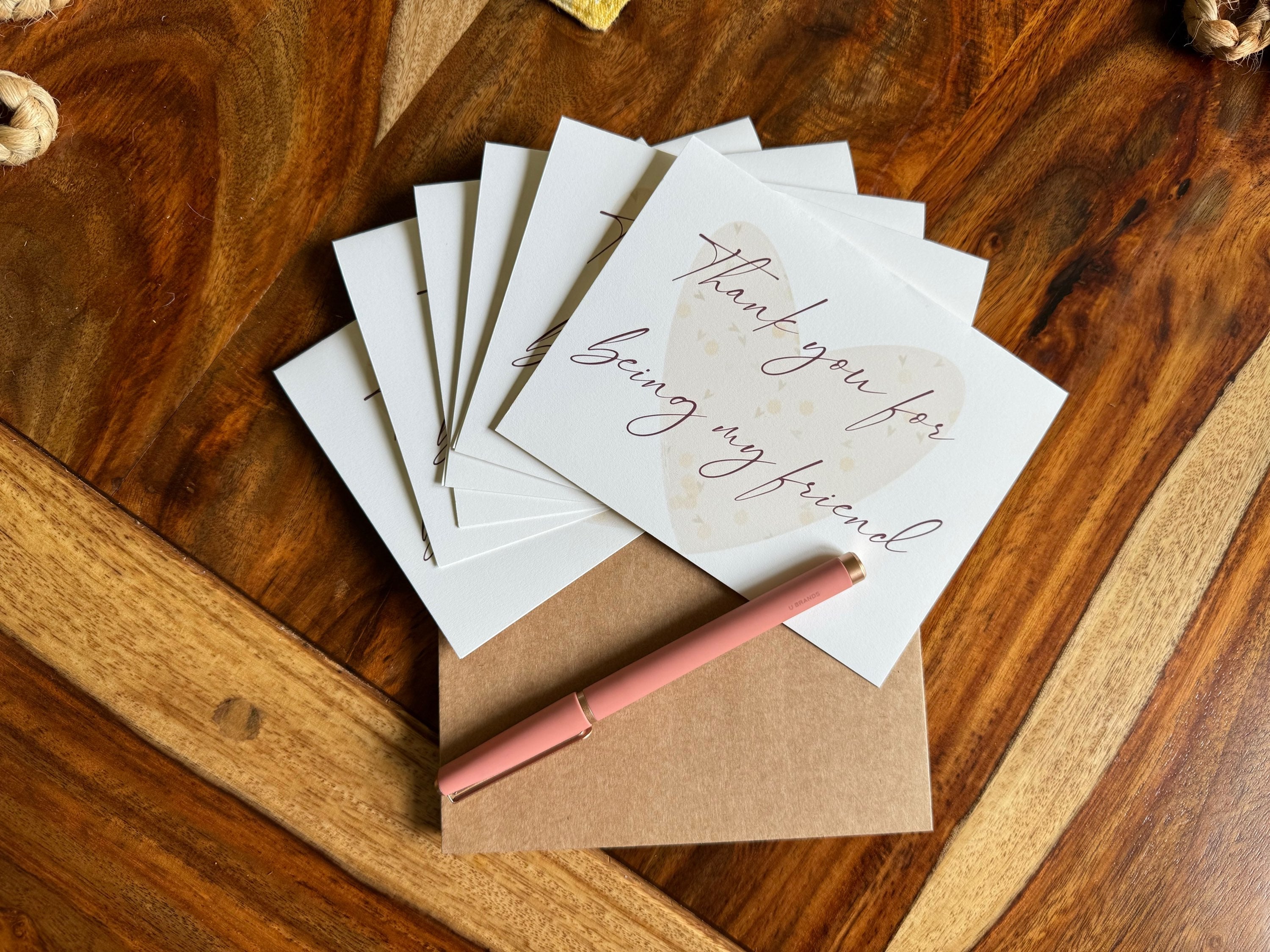 Thank You Cards Greeting Cards Blank Notes for Gift Friends Set of 6 & Envelopes image 0