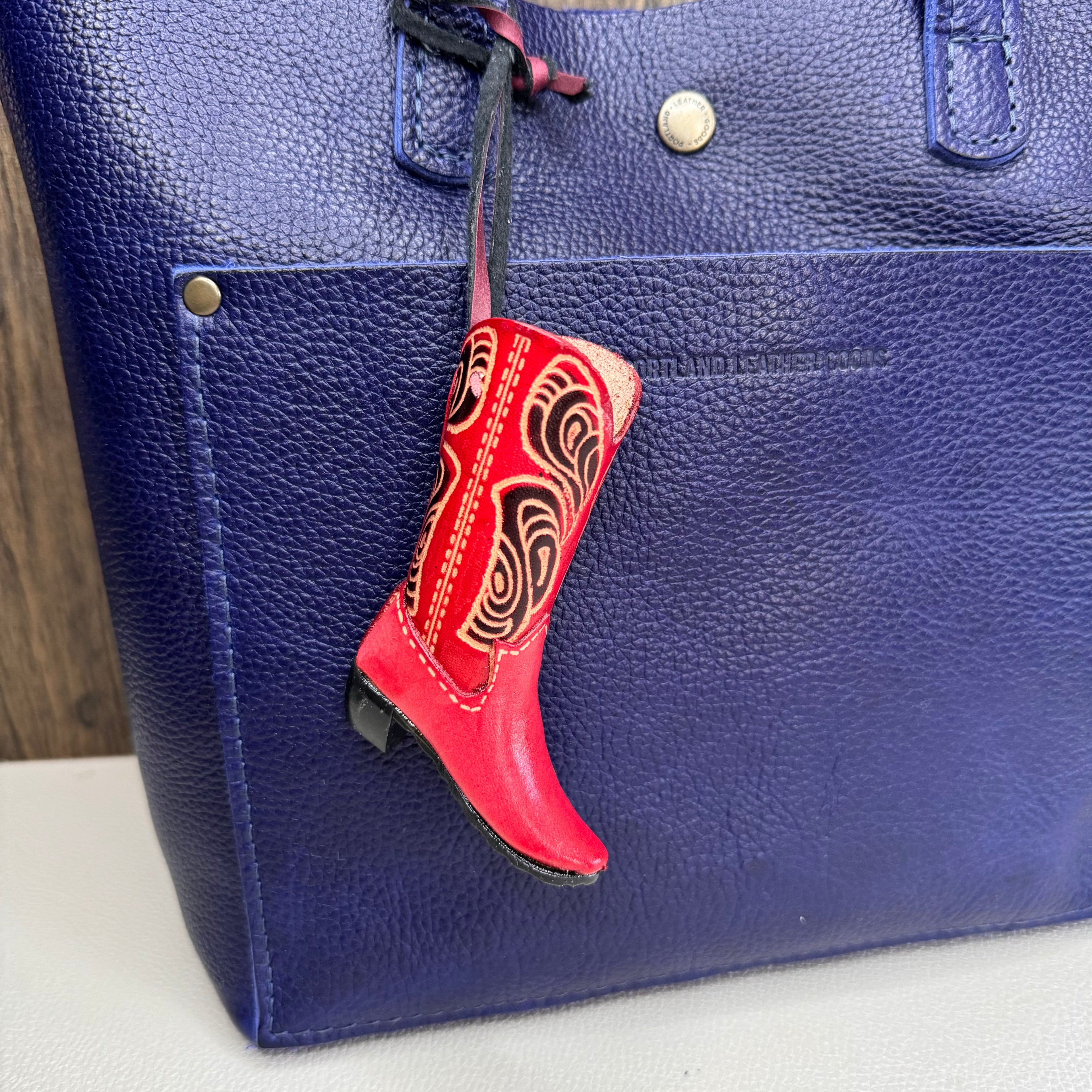 Leather Cowboy Boot Bag Charm Women’s Purse Charm