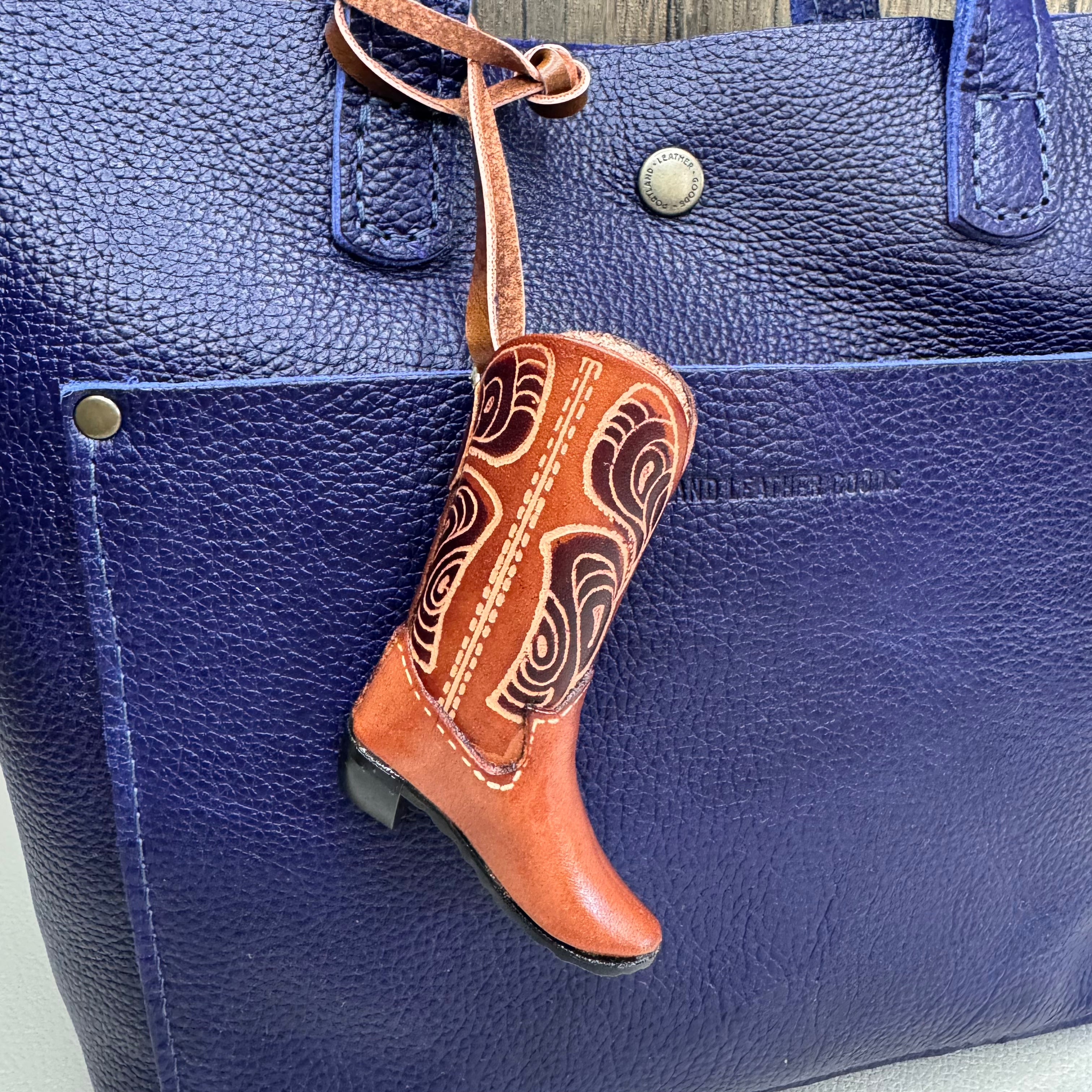 Leather Cowboy Boot Bag Charm Women’s Purse Charm
