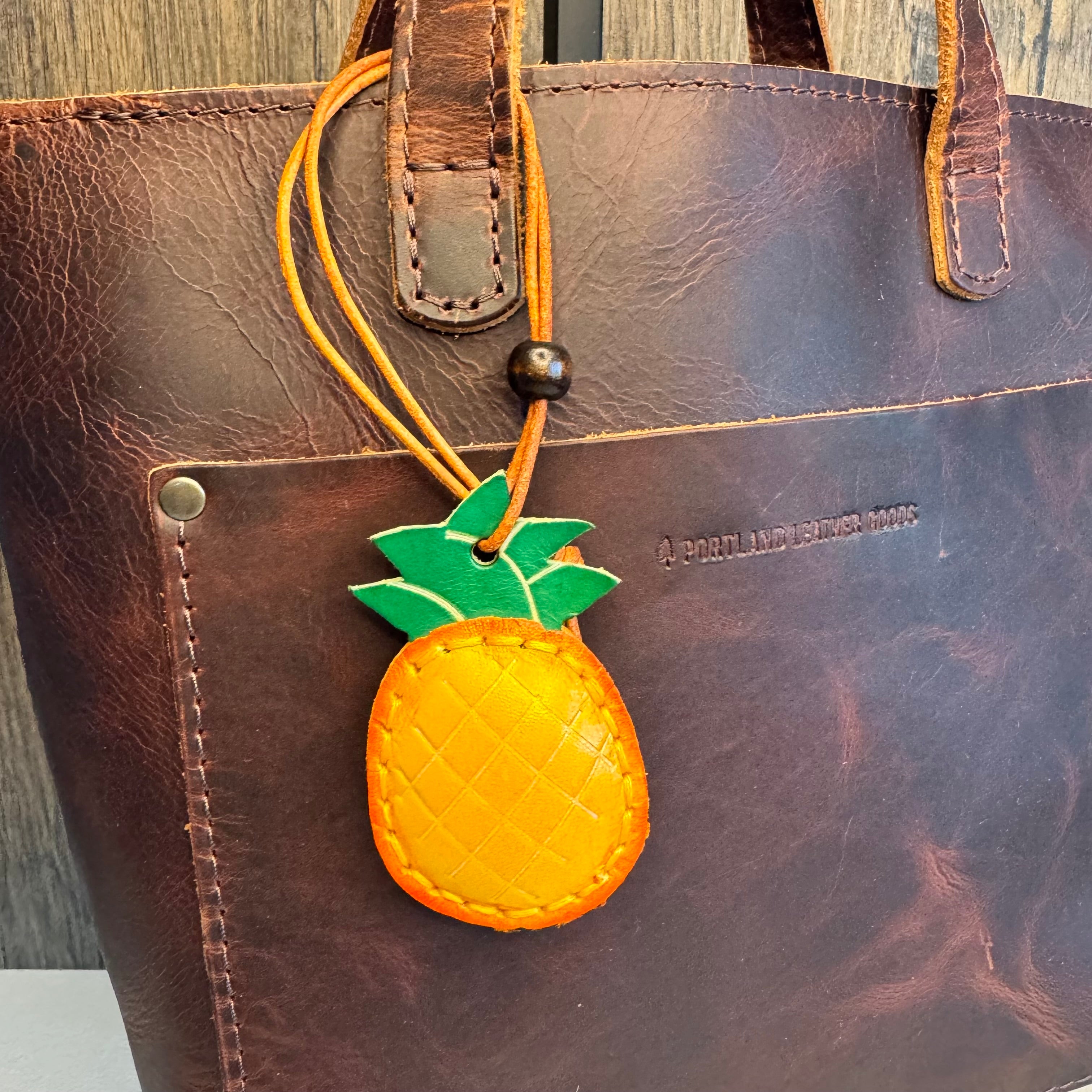 Genuine Leather Pineapple Fruit Purse Charm Bag Charms West Hills Studio