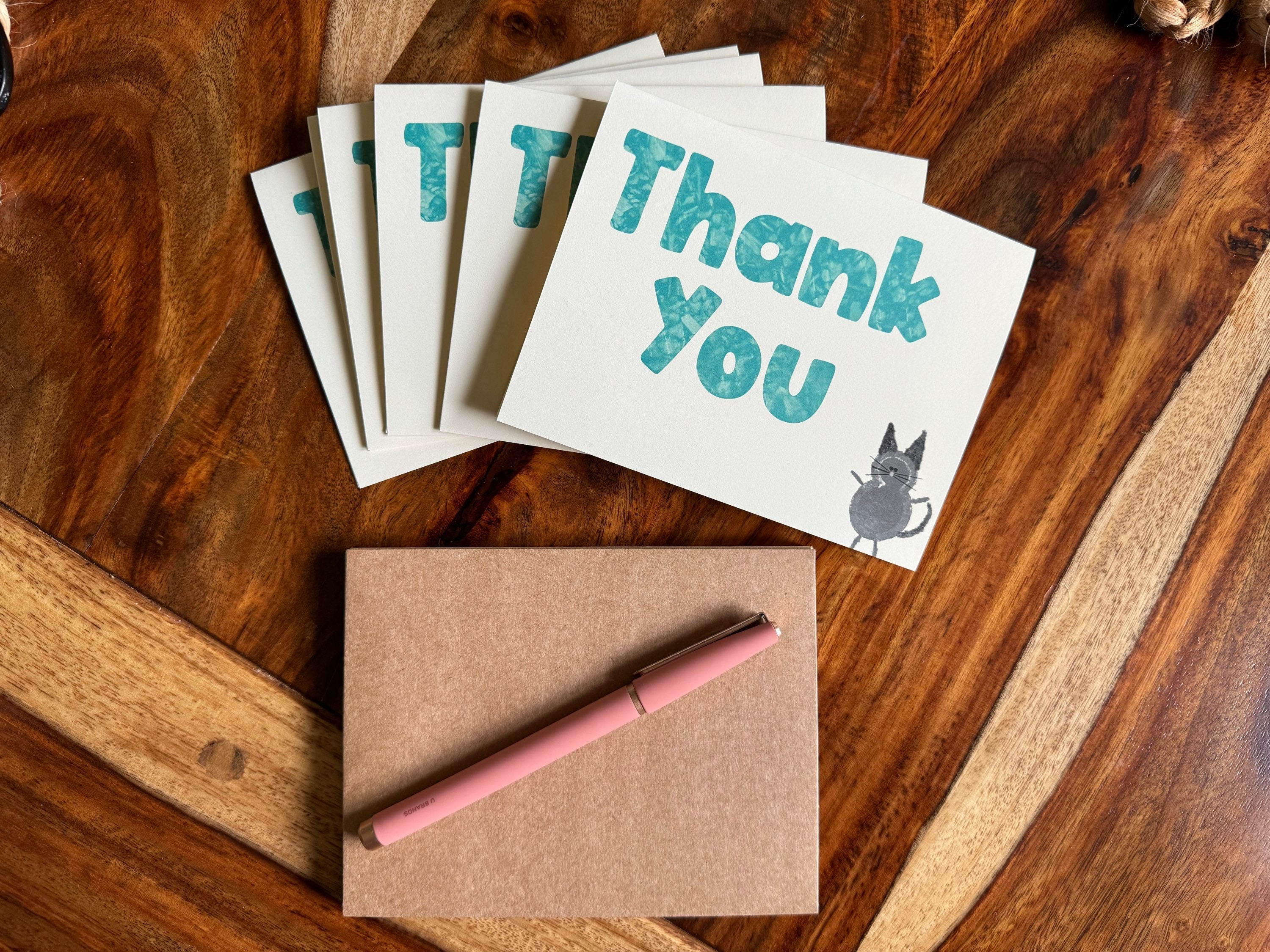 Thank You Cards Greeting Cards Blank Notes for Gift Friends Set of 6 & Envelopes image 0