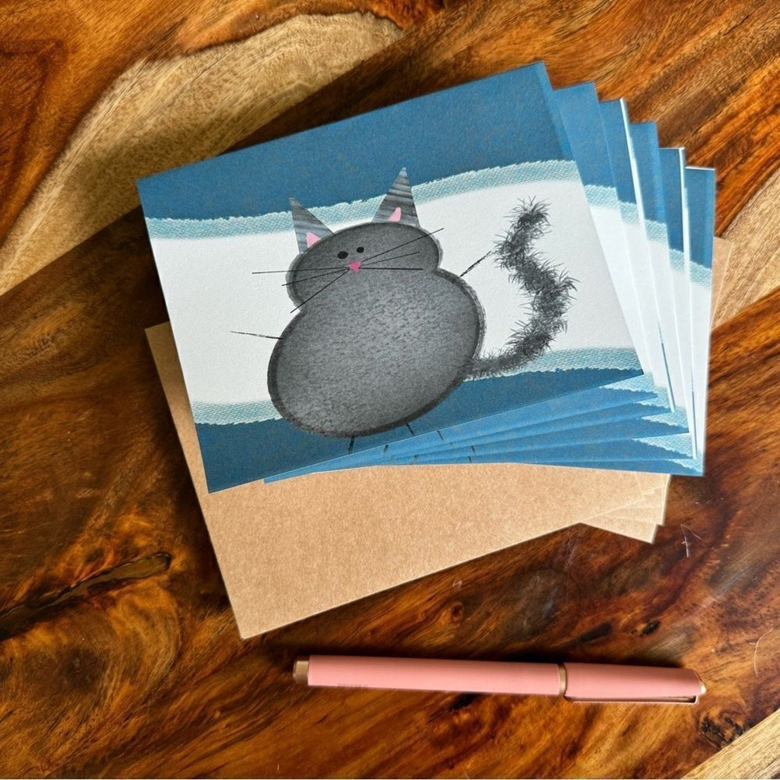 Greeting Cards Blank Notes for Cat Lovers Gift 6 w/Envelopes Custom …