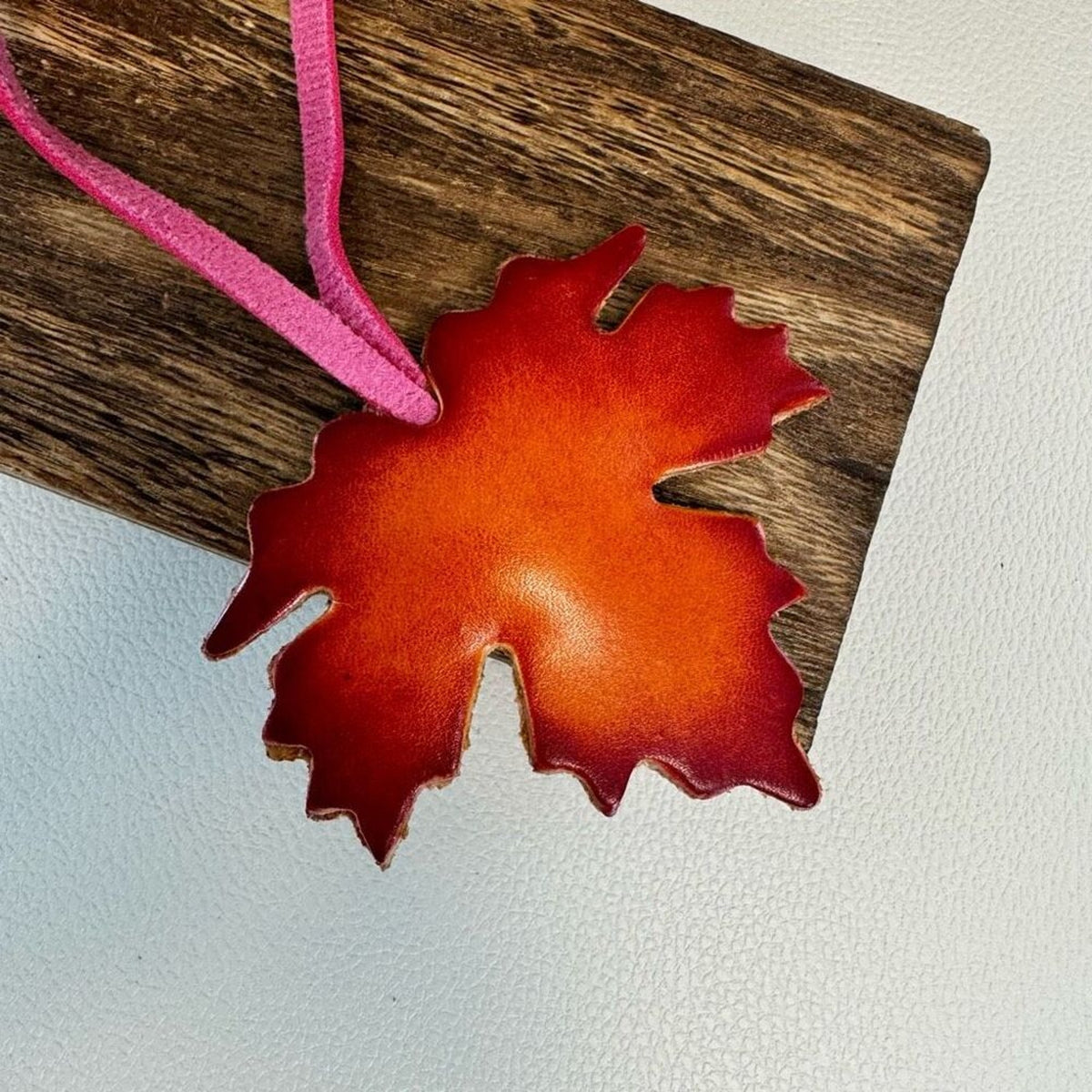 Maple Leaf Genuine Leather Purse Charm NeW FAST SHIP Leather Keychain Bag Flair