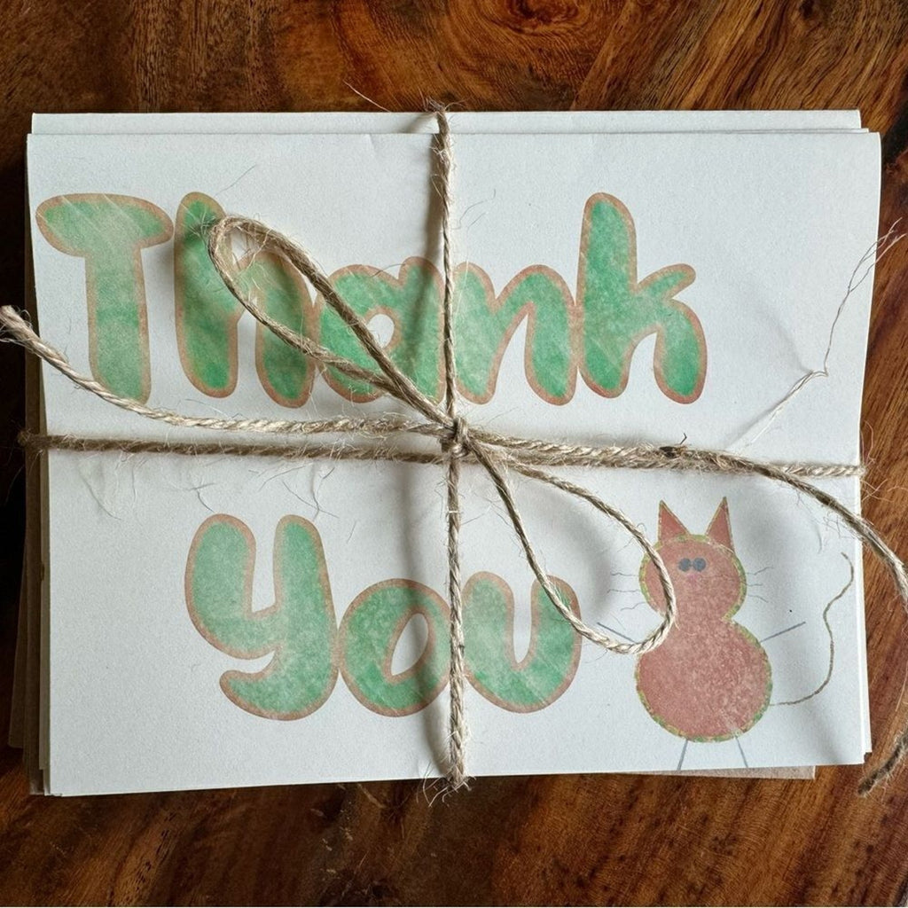 Thank You Cards Greeting Cards Blank Thank You Notes Cat Lover Set of 6
