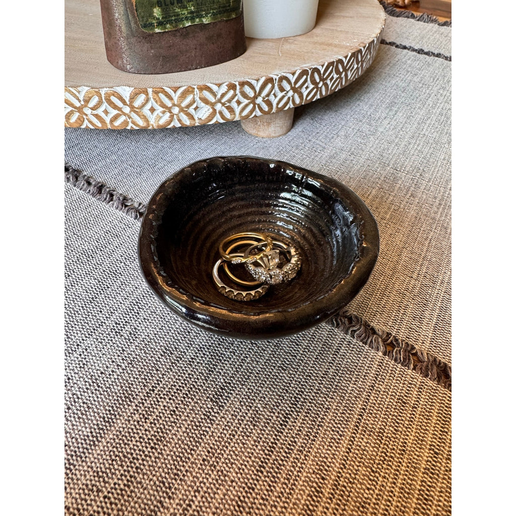 Rustic Jewelry Dish Pottery Bowl Salt Pepper Pinch Bowl Artisan Pet Dish