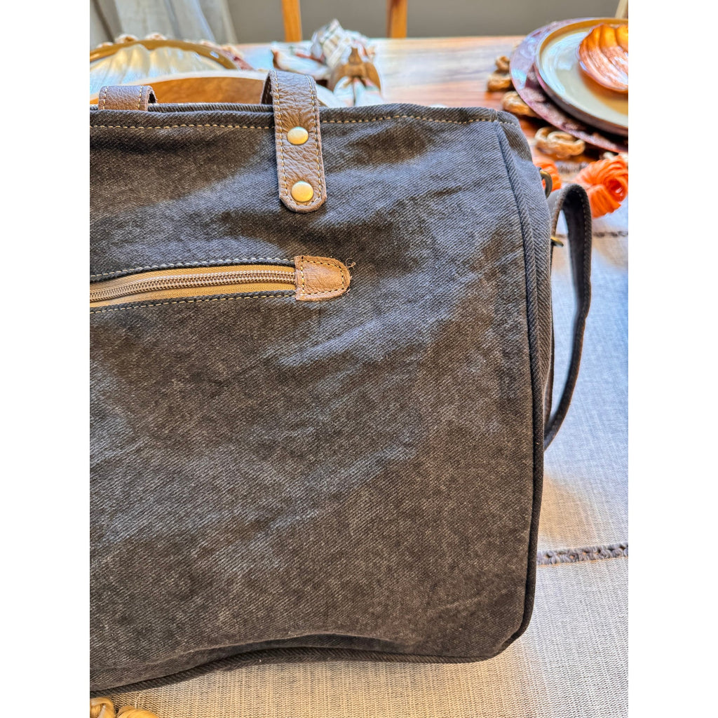 Daisy Canvas Messenger Bag Brown Neutral Messenger Tote Bag NEW!  16 x 12