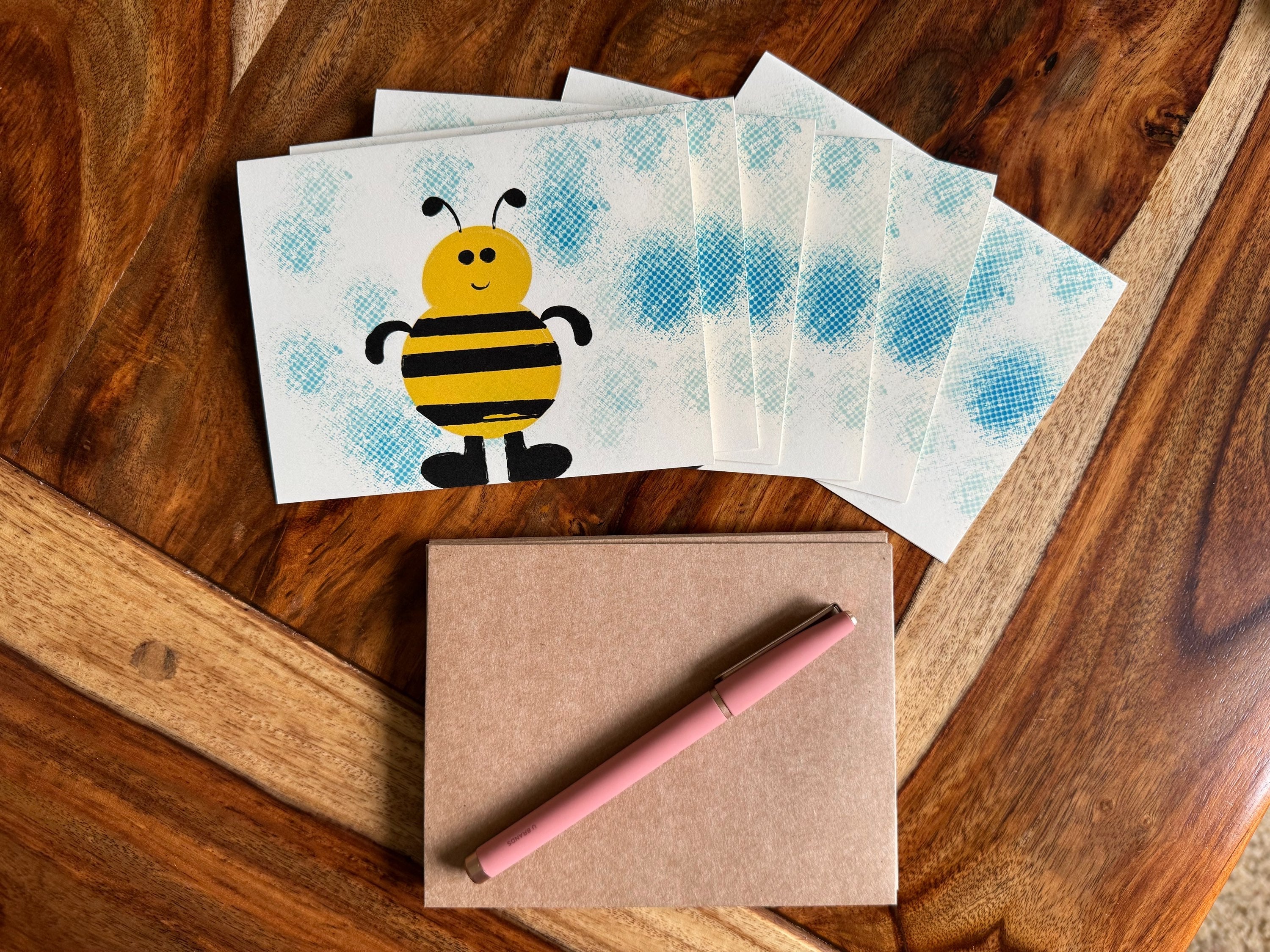 Blank Cards Set of 6 w/Envelopes Greeting Cards for Friends Handmade Art image 0