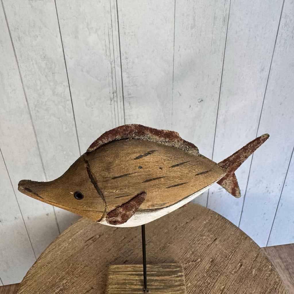 Wood Unicorn Fish Sitter Home Decor Rustic Art Nature Lover Seabird Ocean NEW