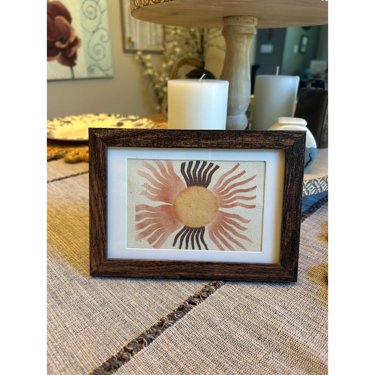 Golden Sun Mini Canvas Print Frame Original Boho Home West Hills Studio 6 x 4