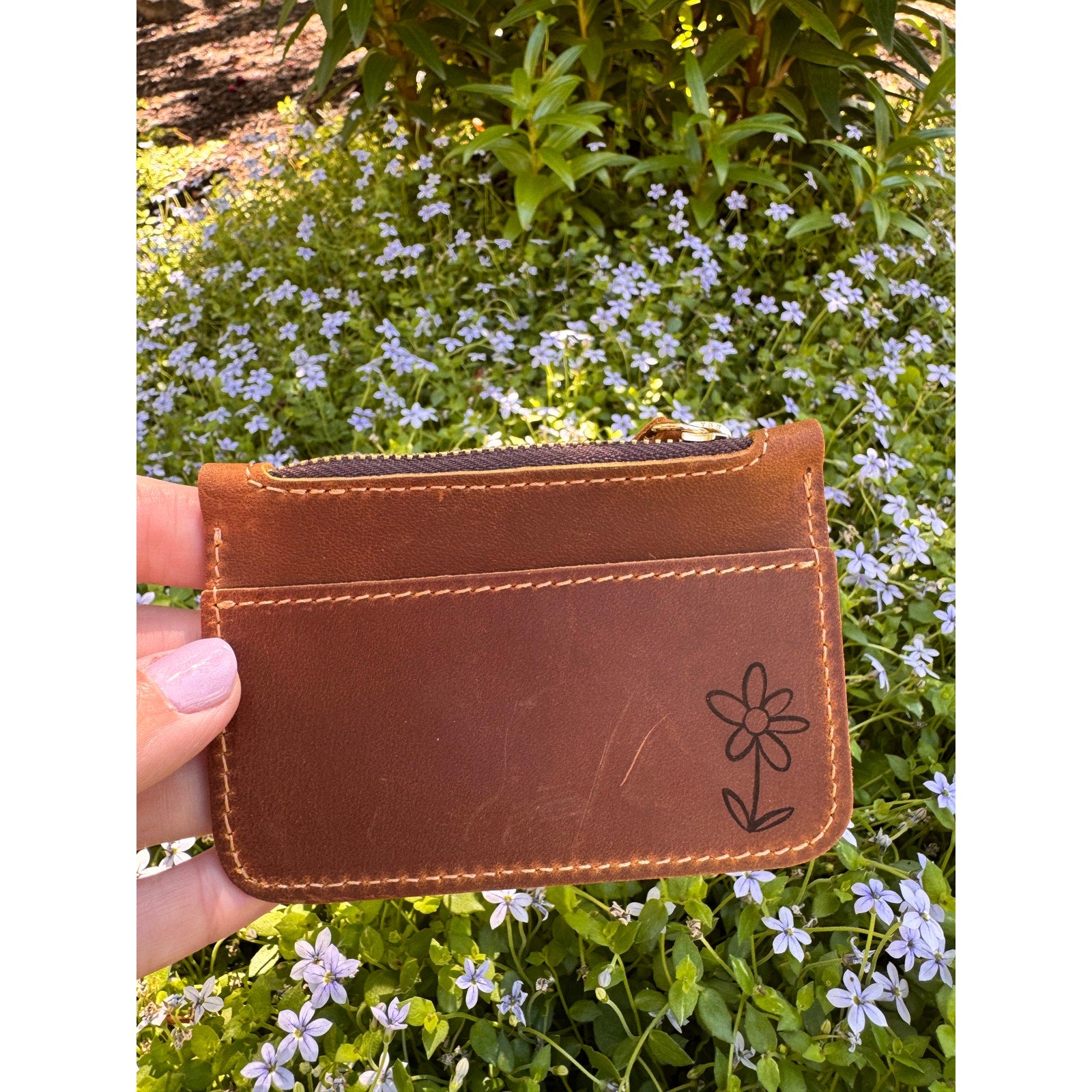 Genuine Leather Wallet TEDDY BEAR BROWN Credit Card Holder Black Leather Wallet
