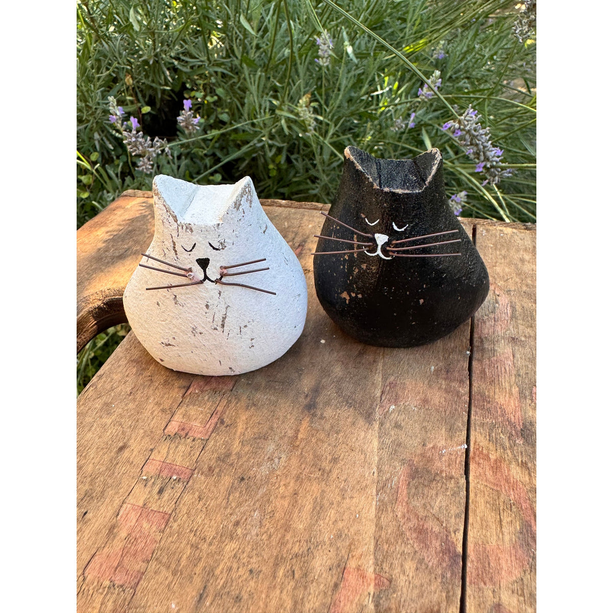 Rustic Mini Cat Set Wood Home Decor Cat Lover Gift FAST SHIP NEW 2.8 inch tall