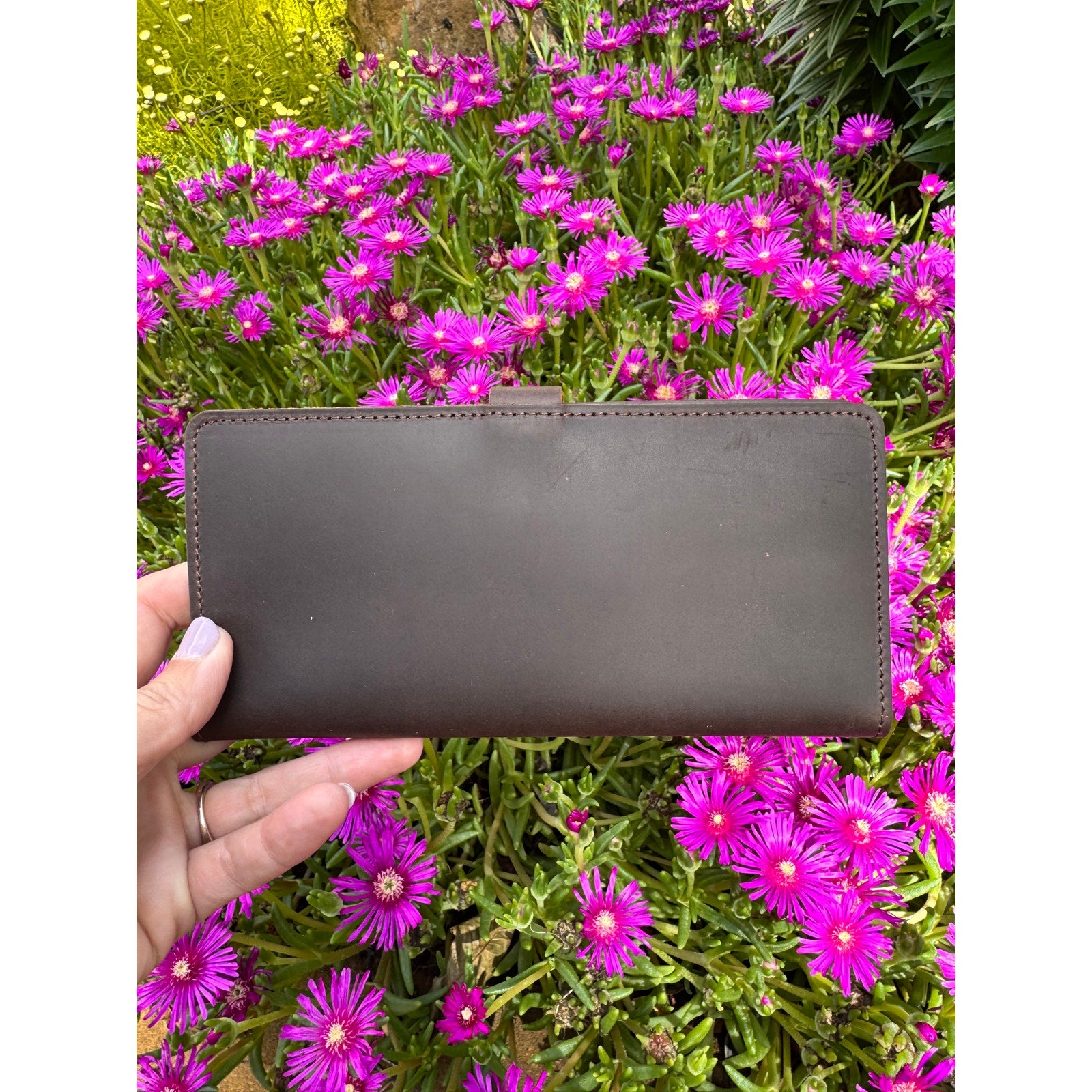 Genuine Leather Wallet ROOTBEER BROWN Leather REAL LEATHER Wallet FAST SHIP