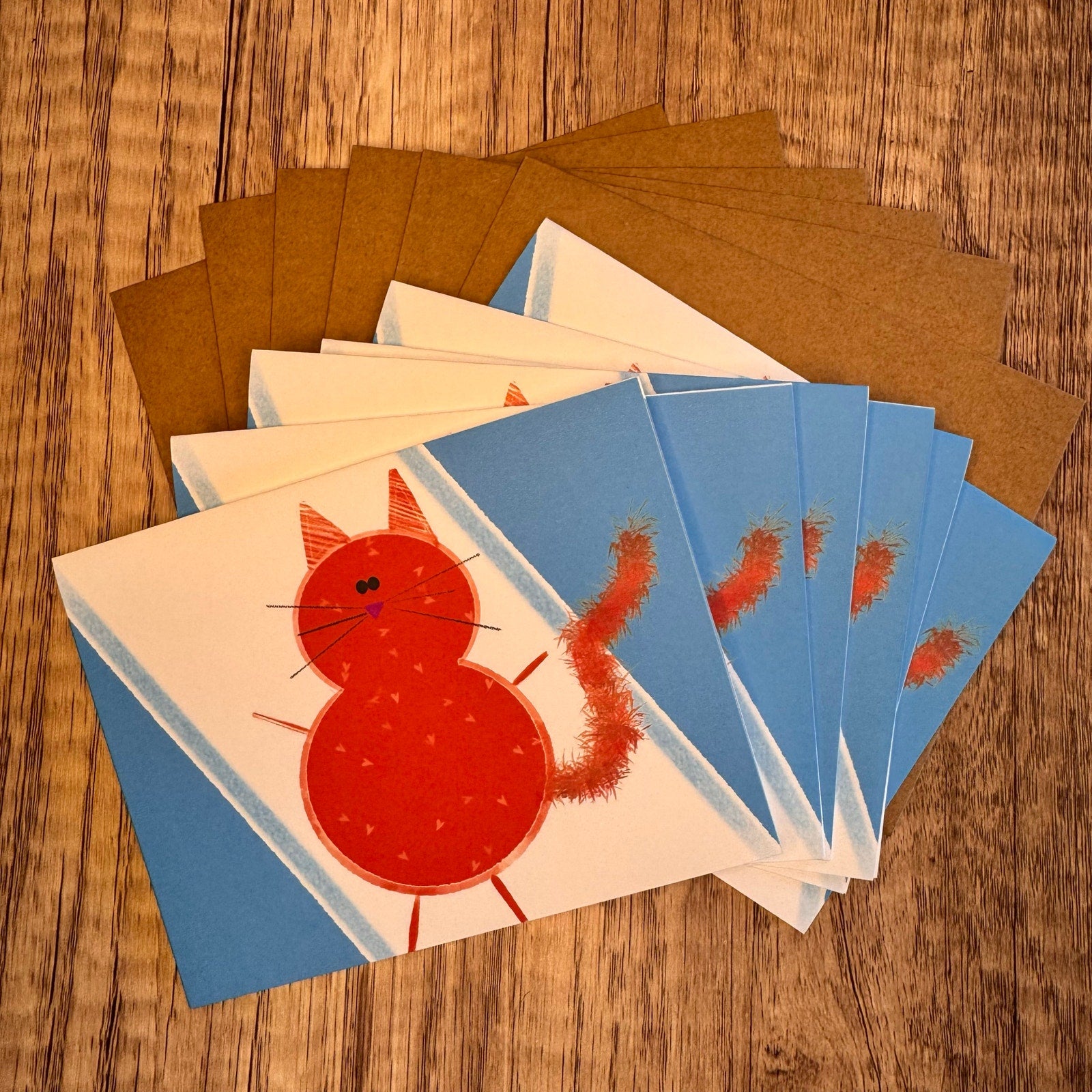 Greeting Cards Blank Notes Thank You Cards Orange Cat Lover 6 w/Envelopes NEW!