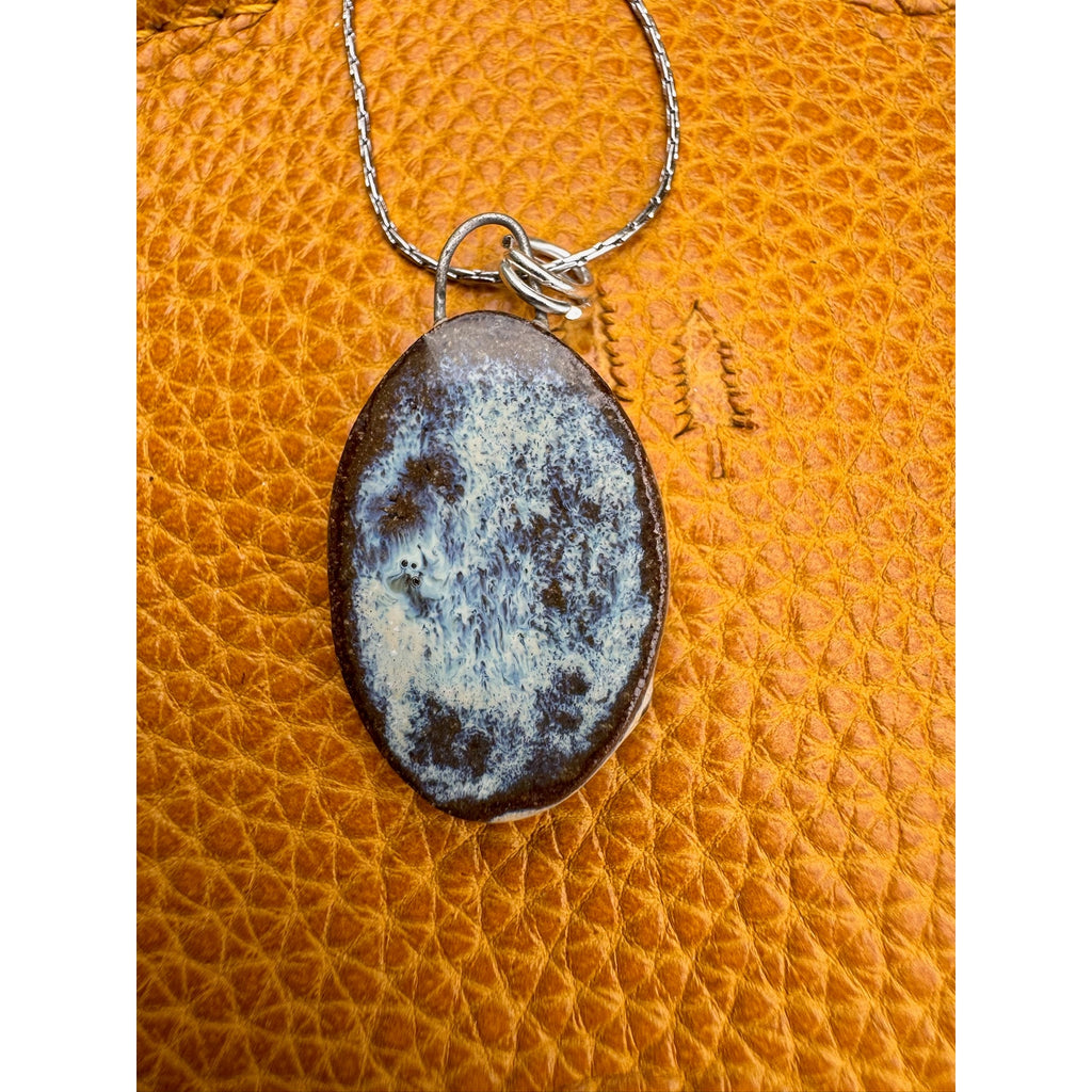 Ceramic Kiln Fired Pendant Necklace Handcrafted Boho Pendant Necklace Jewelry