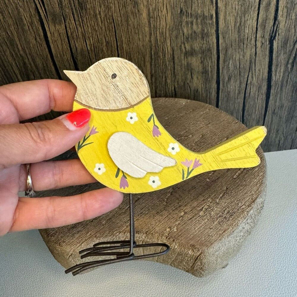 Home Decor Wood Bird Sitter Flower Home Decor NEW FAST SHIP