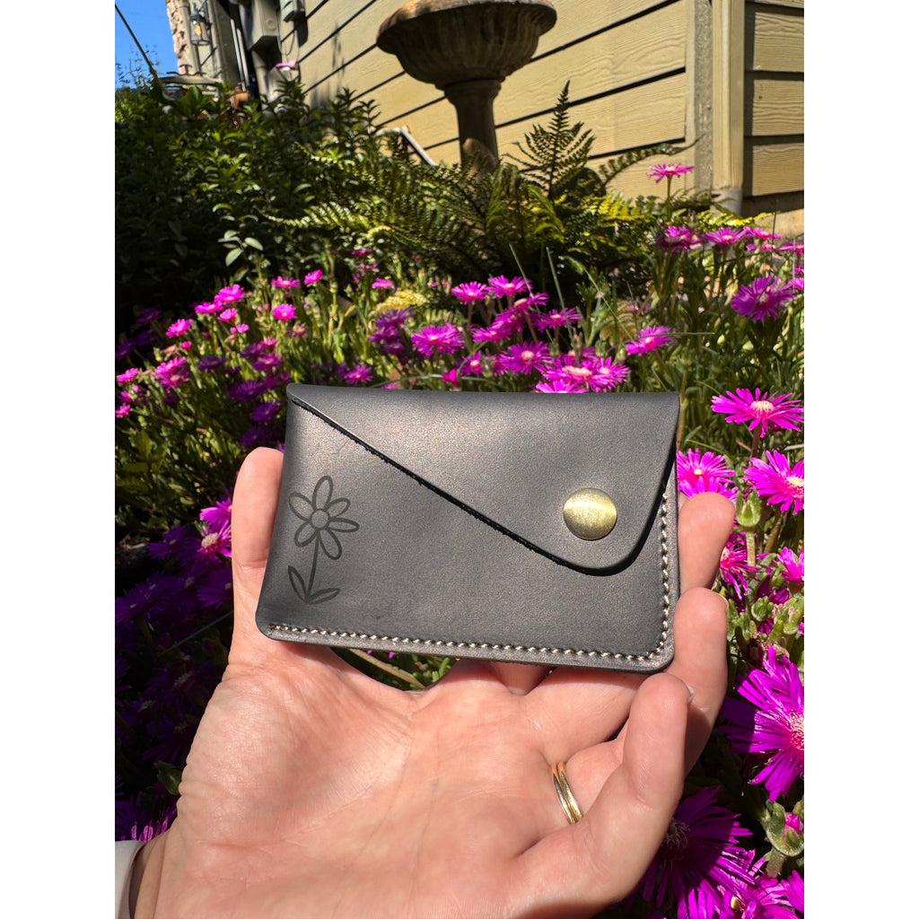 Genuine Leather Wallet BLACK Credit Card Holder Black Leather Wallet FAST SHIP