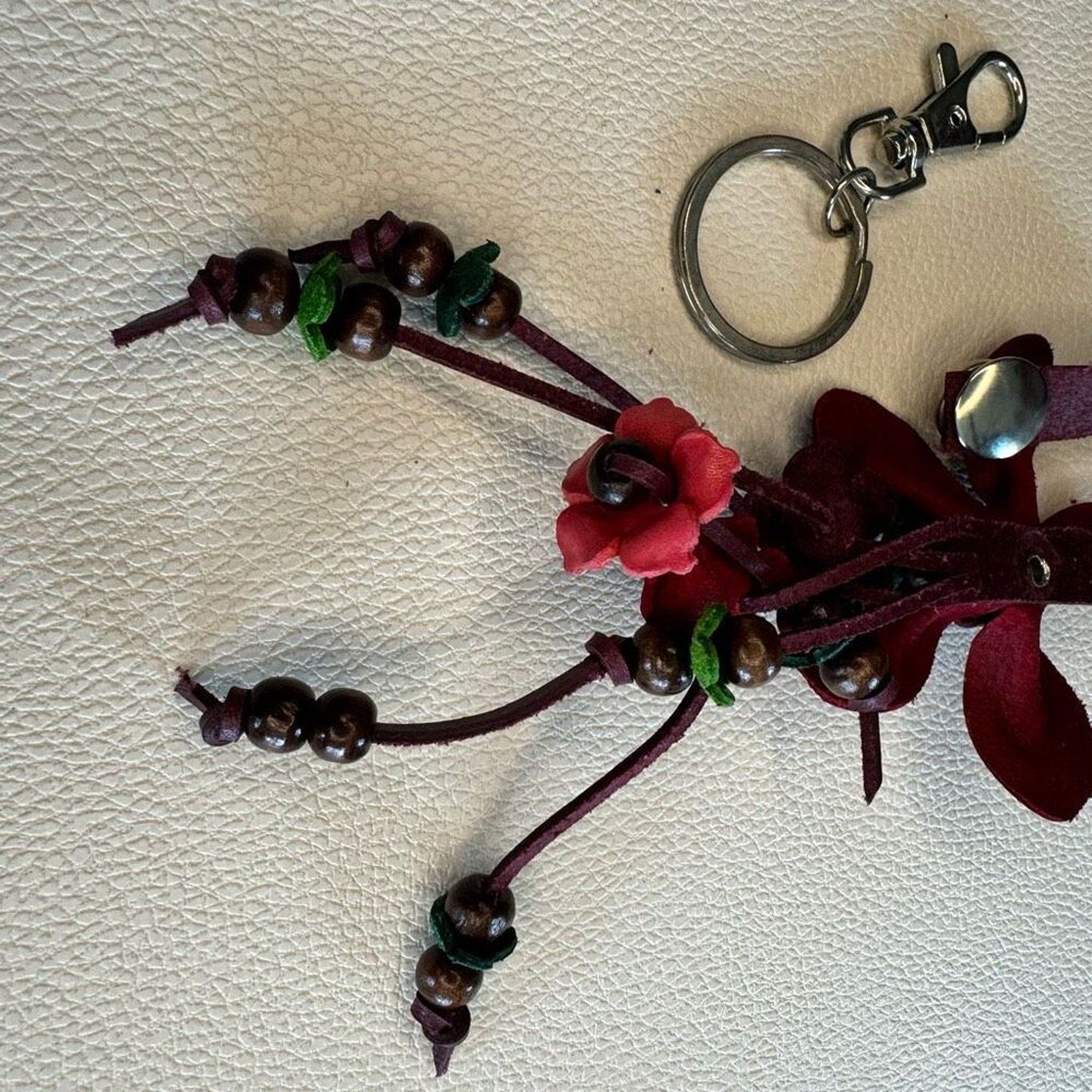 Daisy Flower Leather Bag Charm Leather Purse Crossbody Keychain NEW