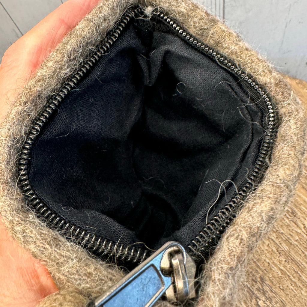 Felted Wool Brown Wallet Pouch Western Tanager Makeup Bag New FAST SHIP