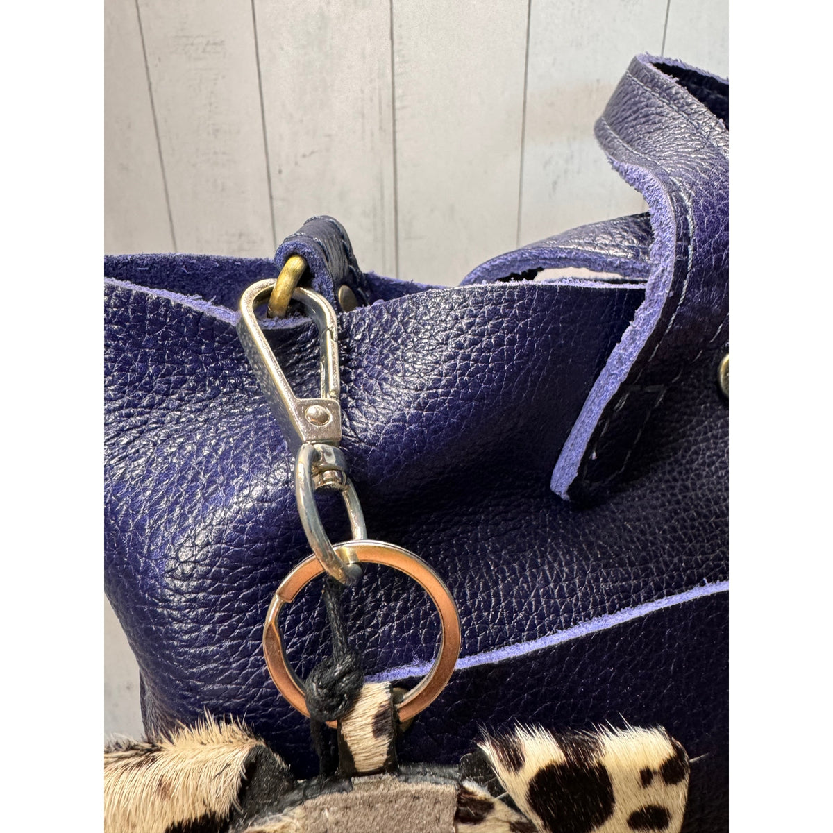 Cute English Bulldog Purse Charm Dog Lover Genuine Leather Bag Charm