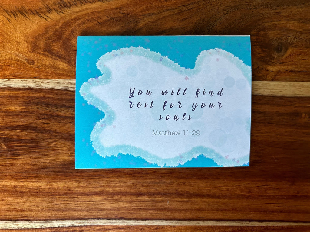  Greeting Card Pack Blank Cards Encouragement Note Bible Verse Matthew 11:29 image 1