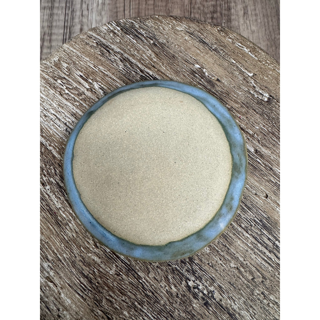 Pottery Trinket Dish Bowl Jewelry Holder Light Blue Sea Blue Gift Her Trinket