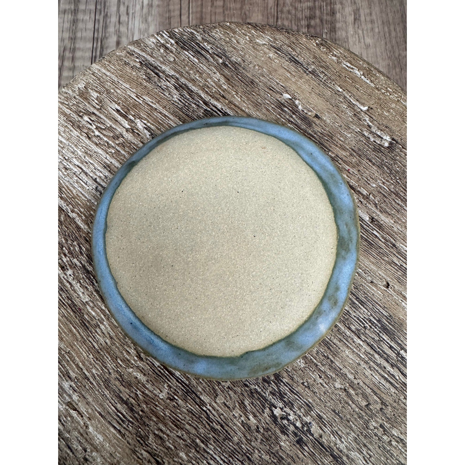 Pottery Trinket Dish Bowl Jewelry Holder Light Blue Sea Blue Gift Her Trinket