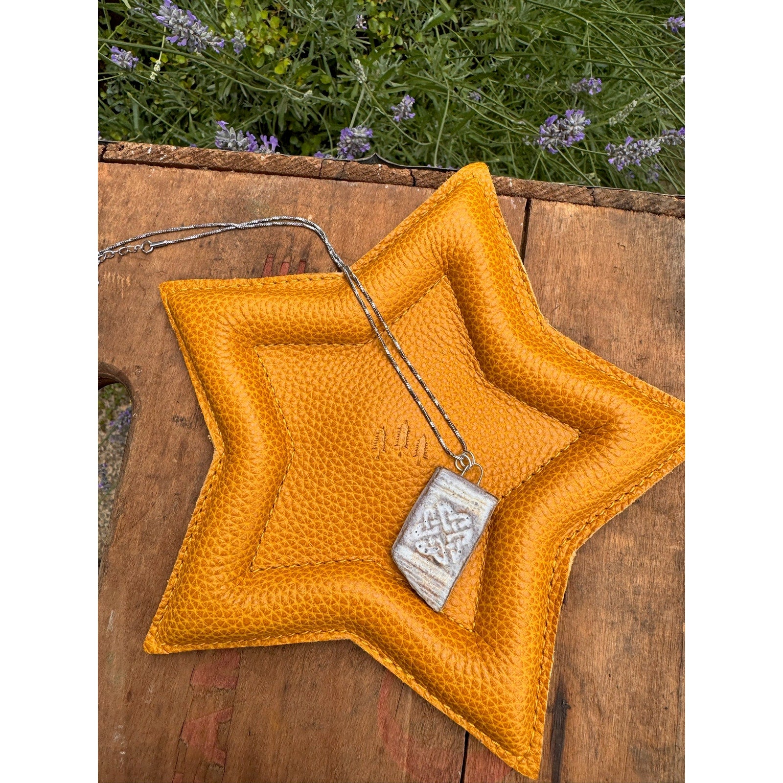 Ceramic Off White Pendant Necklace Handcrafted Jewelry Neutral Necklace