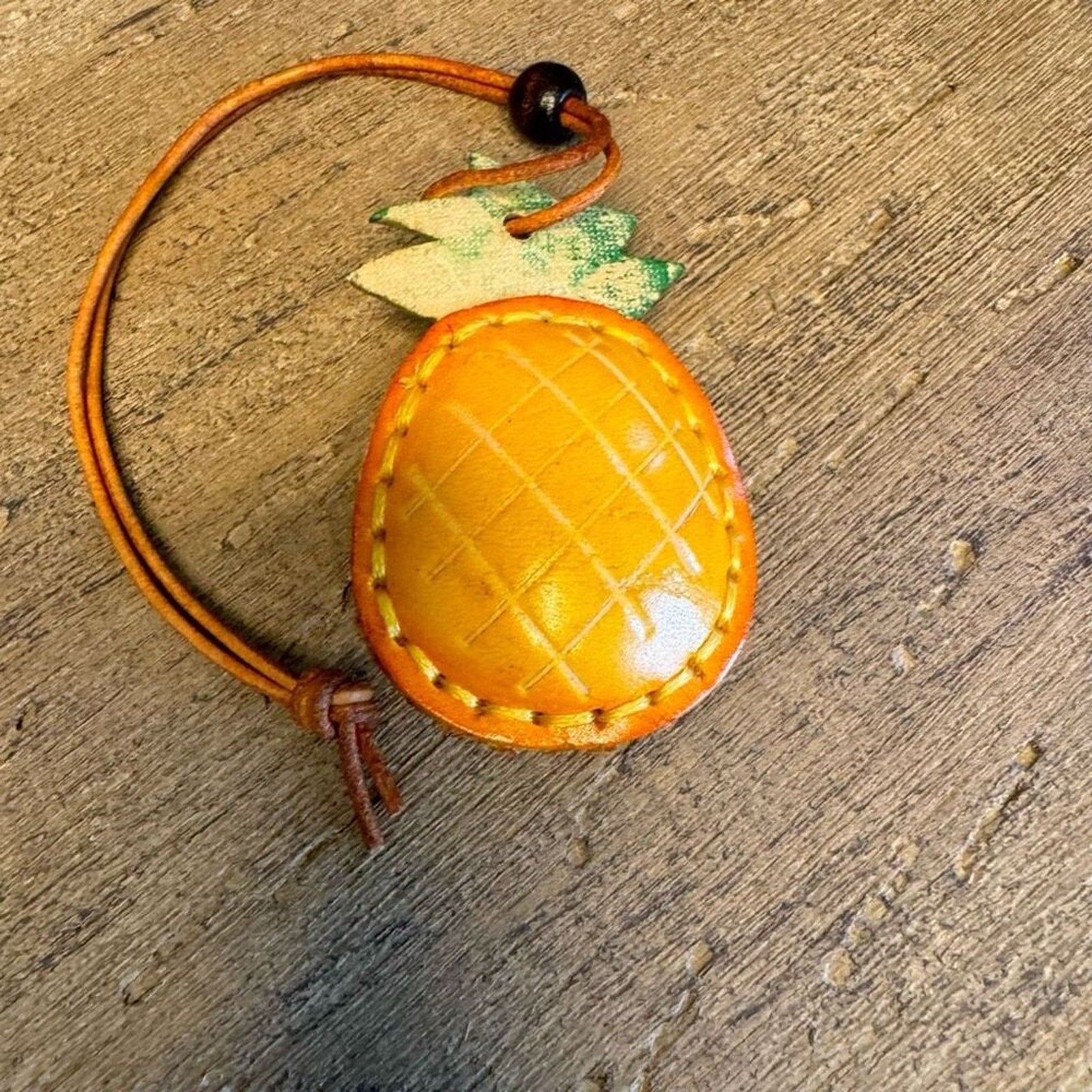 Genuine Leather Pineapple Bag Charm Crossbody Purse Flair NEW Fruit Bag Charm