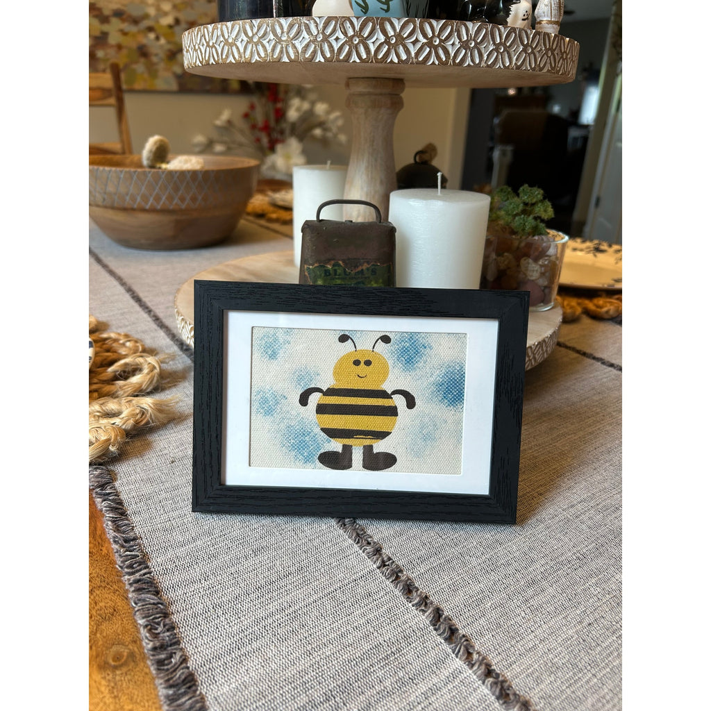 Bumblebee Art Bee Lover Mini Picture Frame Original Honey Desk Wall Art Decor