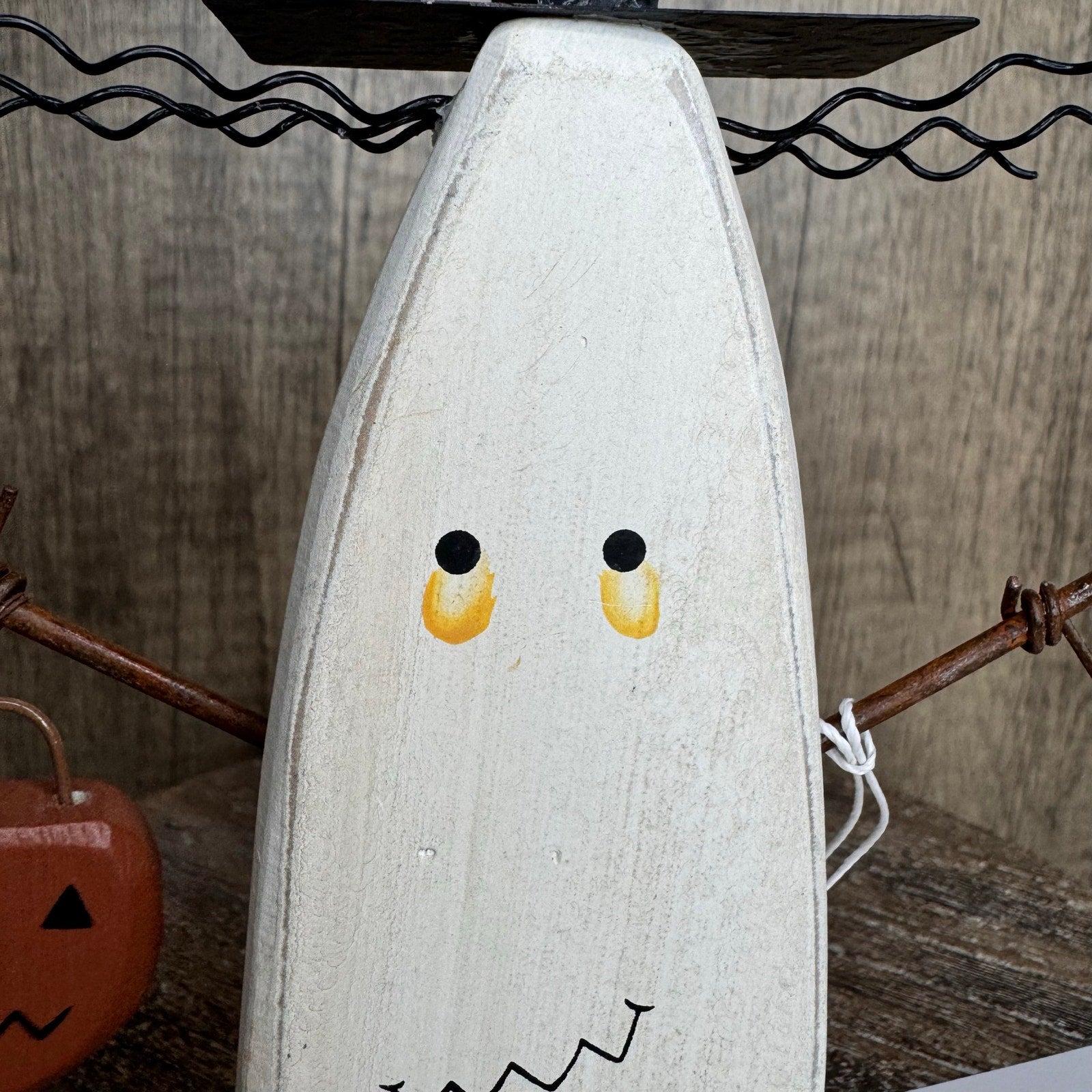 Rustic Halloween Home Decor Sitter Wood Ghost Fall Autumn FAST SHIP NEW