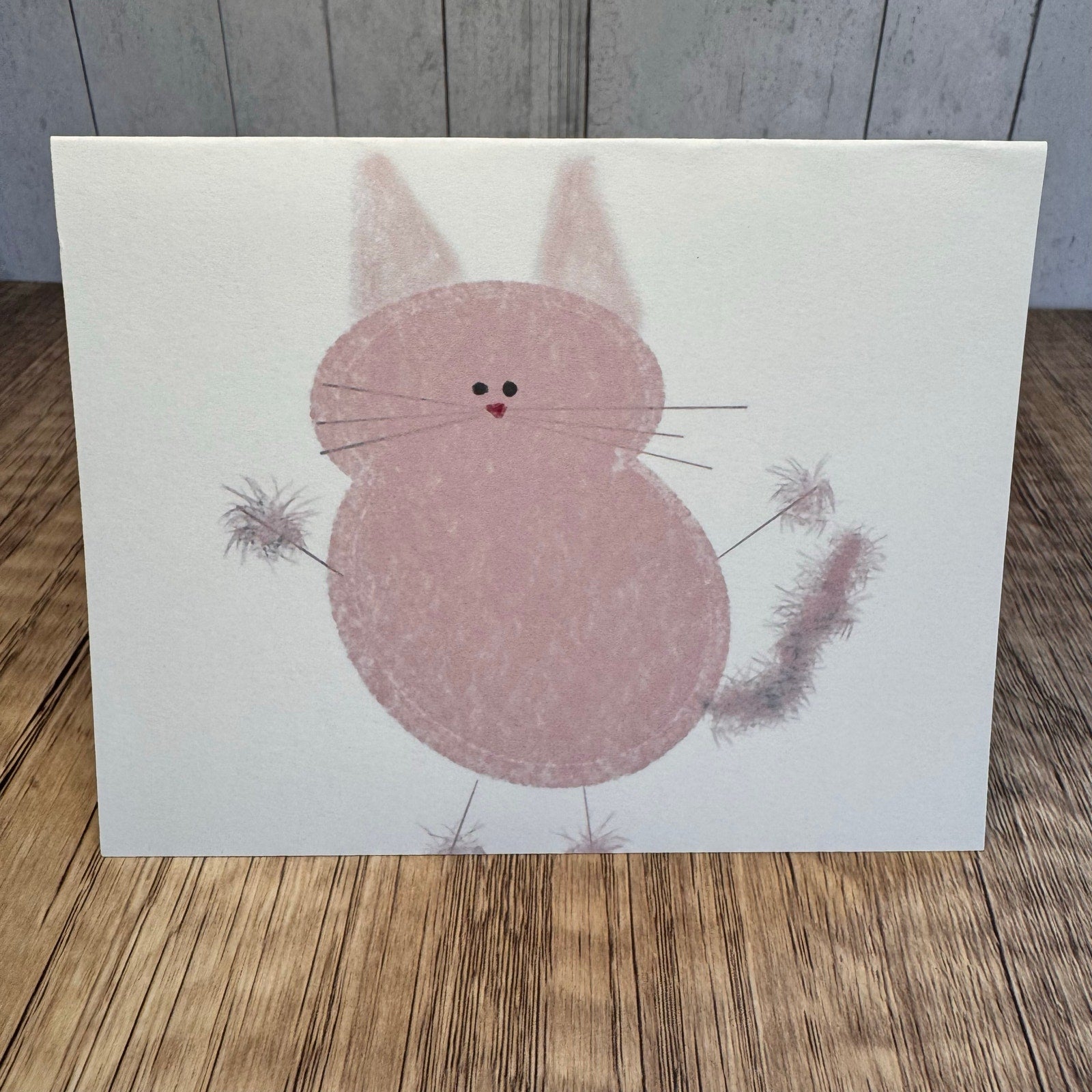 Greeting Cards Blank Notes Cat Lover Pink Kitty Cat 6 w/Envelopes Custom Art NEW