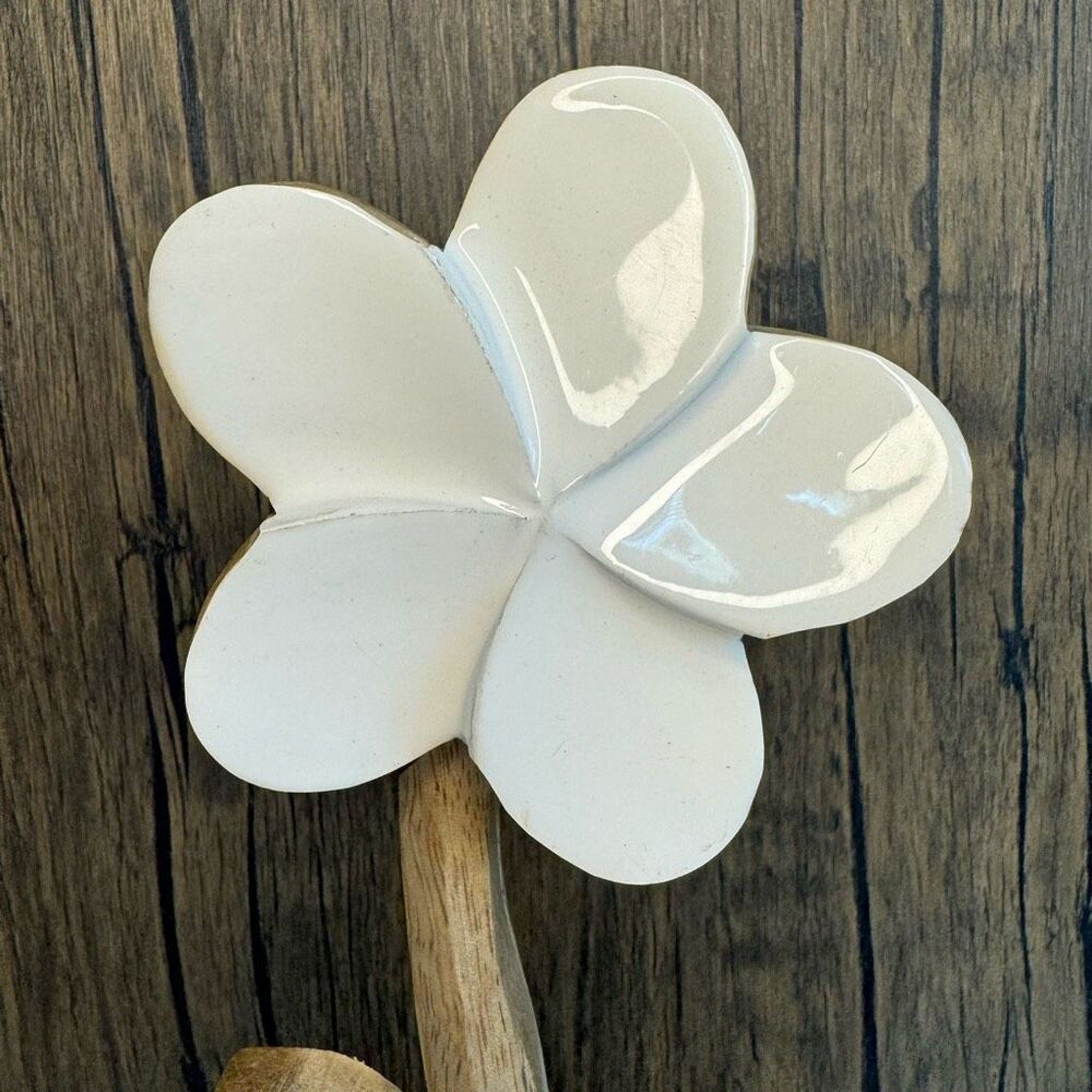 Home Decor Mango Wood Daisy Flower Sitter NEW FAST SHIP