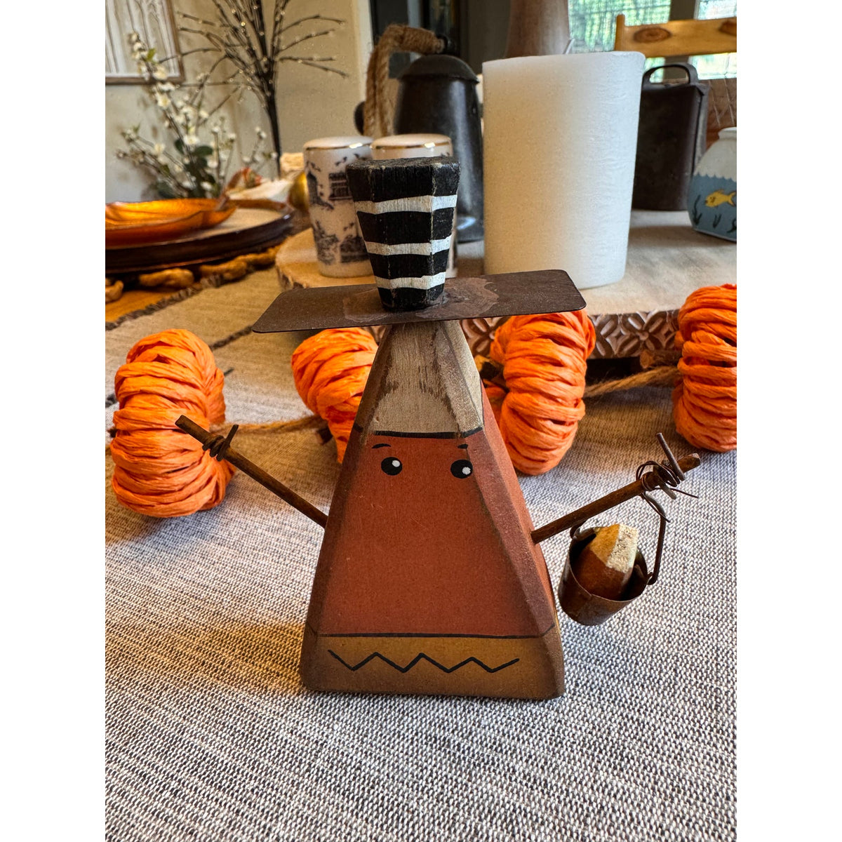 Set of 4 Fall Rustic Home Decor Wood Dracula Vampire Candy Corn Mummy NEW