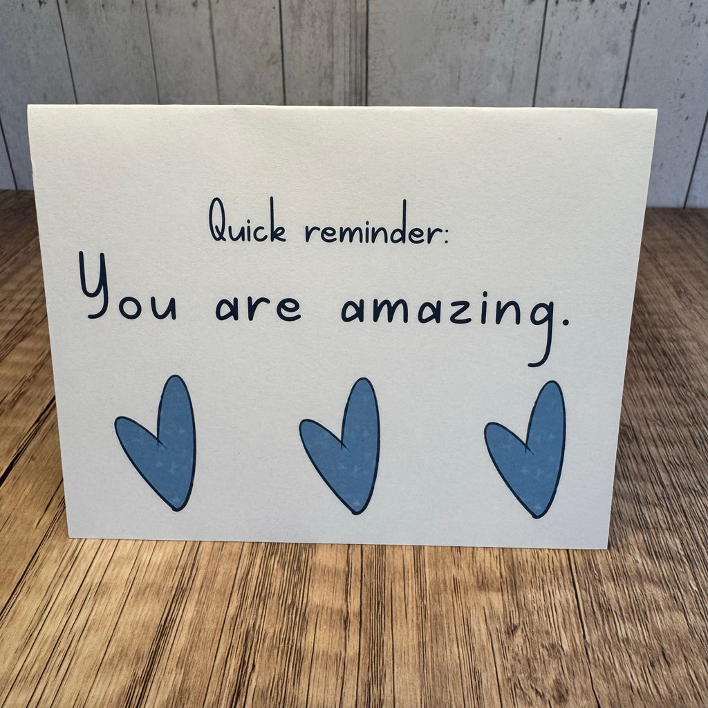 Greeting Cards Blank Notes Blue Heart Encouragement 6 w/Envelopes Custom Art