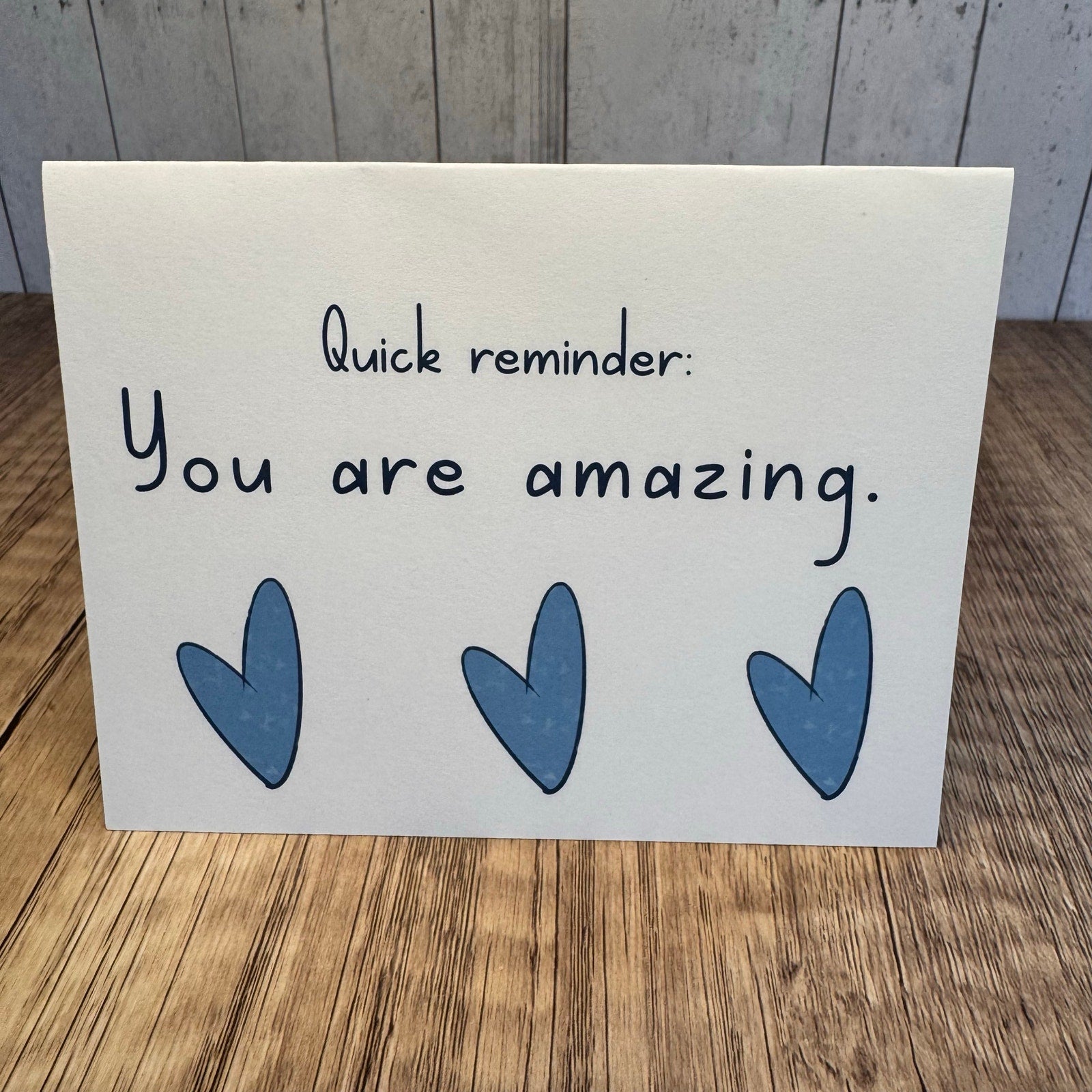 Greeting Cards Blank Notes Blue Heart Encouragement 6 w/Envelopes Custom Art