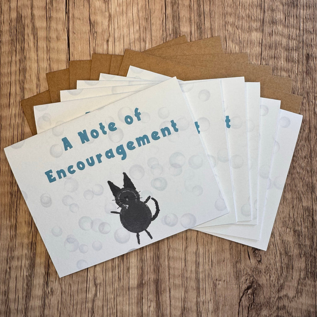 Greeting Cards Blank Notes Cat Lover Black Cat 6 w/Envelopes Custom Art NEW