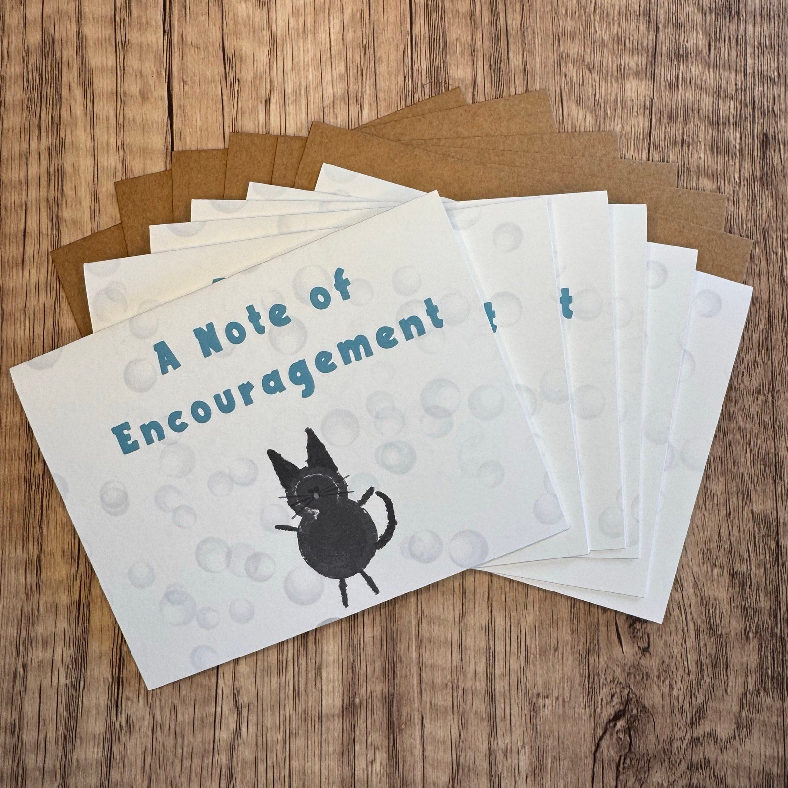 Greeting Cards Blank Notes Cat Lover Black Cat 6 w/Envelopes Custom Art NEW