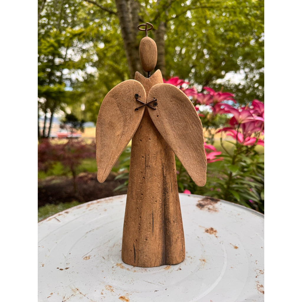Rustic Wood Angel Home Decor 11 inch Wood Angel Sitter Angels Christian
