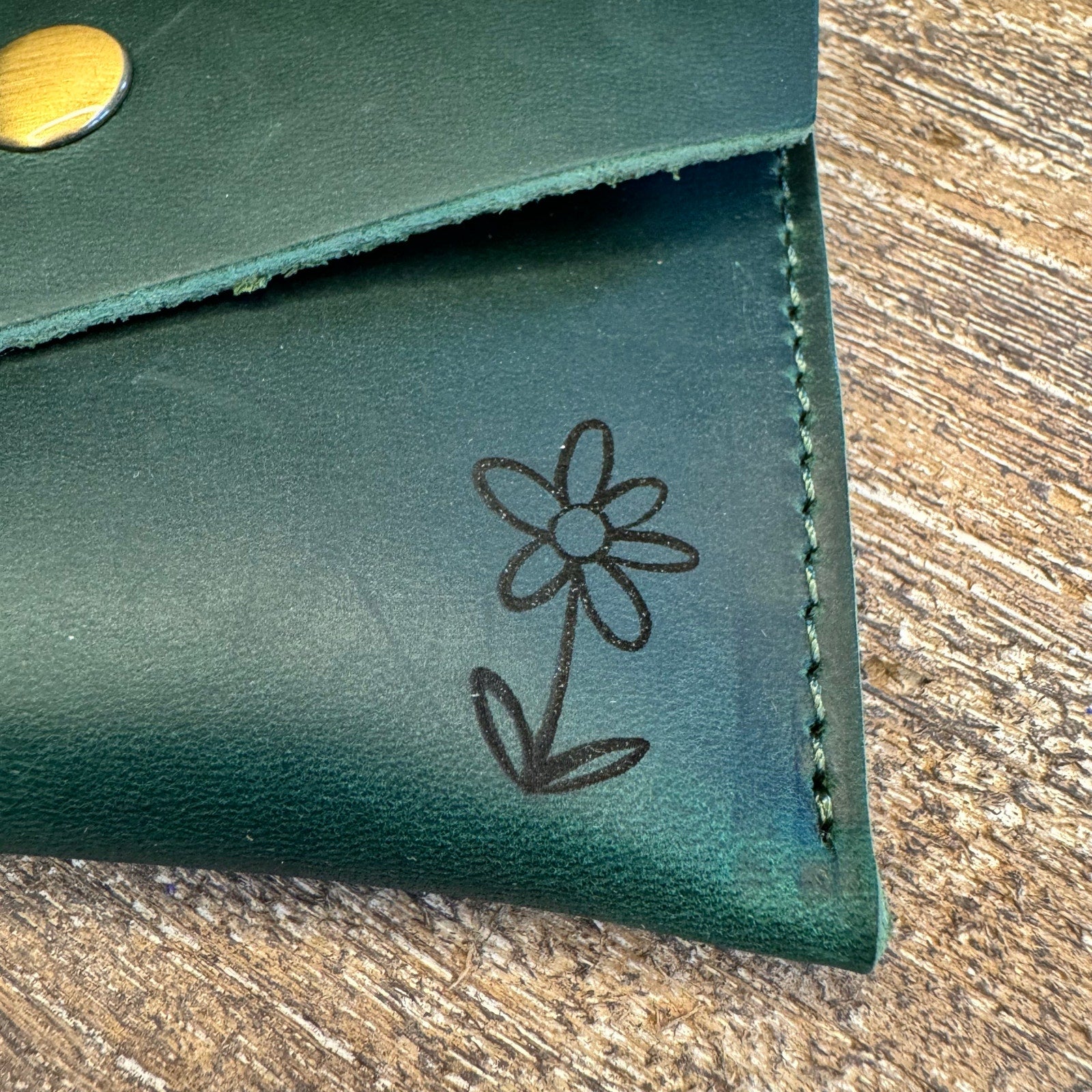 Genuine Leather Wallet  DARK GREEN Credit Card Holder Wallet NEW FAST SHIP