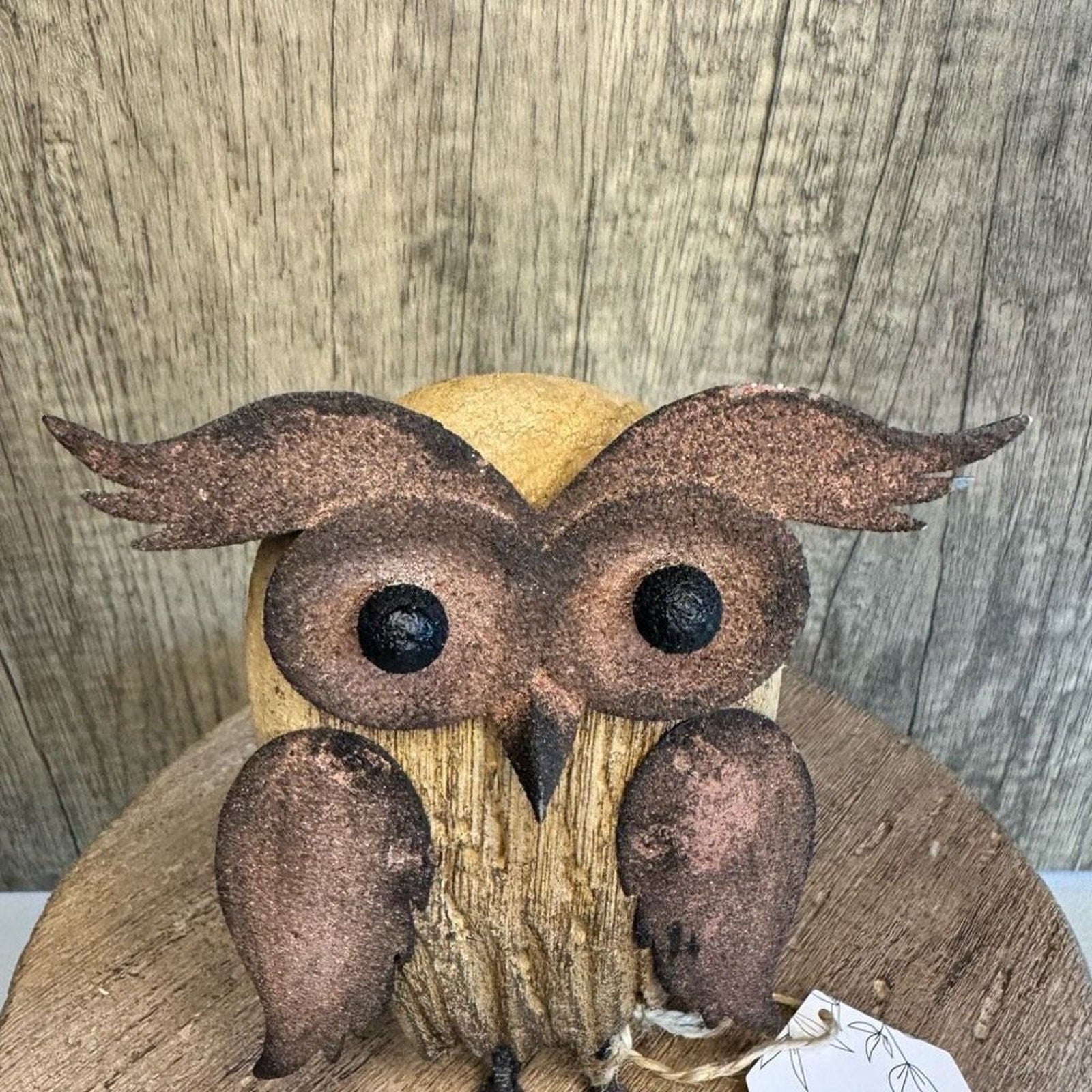 Rustic Wood Metal Owl Home Decor NEW FAST SHIP