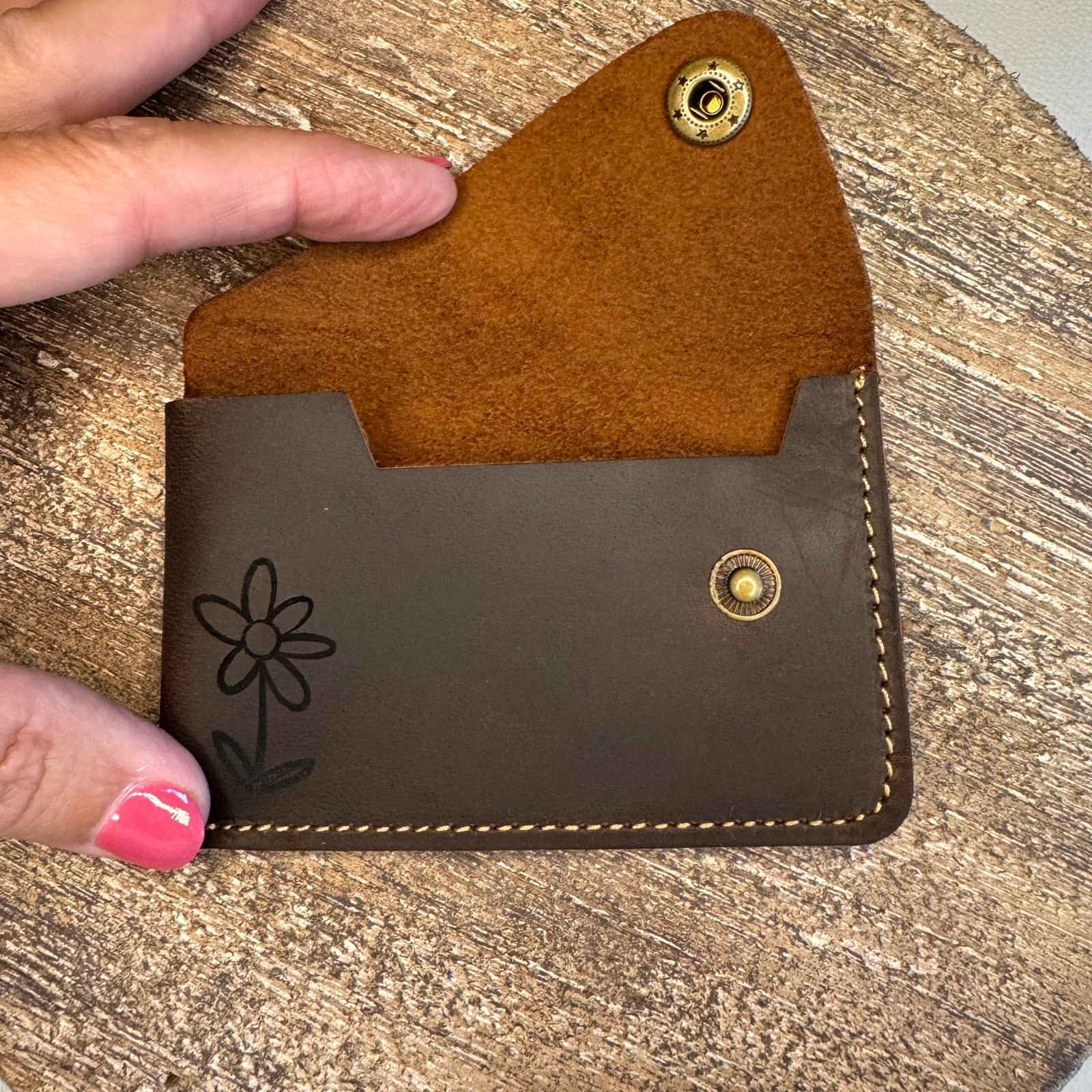 Genuine Leather Wallet  NEUTRAL BROWN Credit Card Holder Wallet NEW FAST SHIP