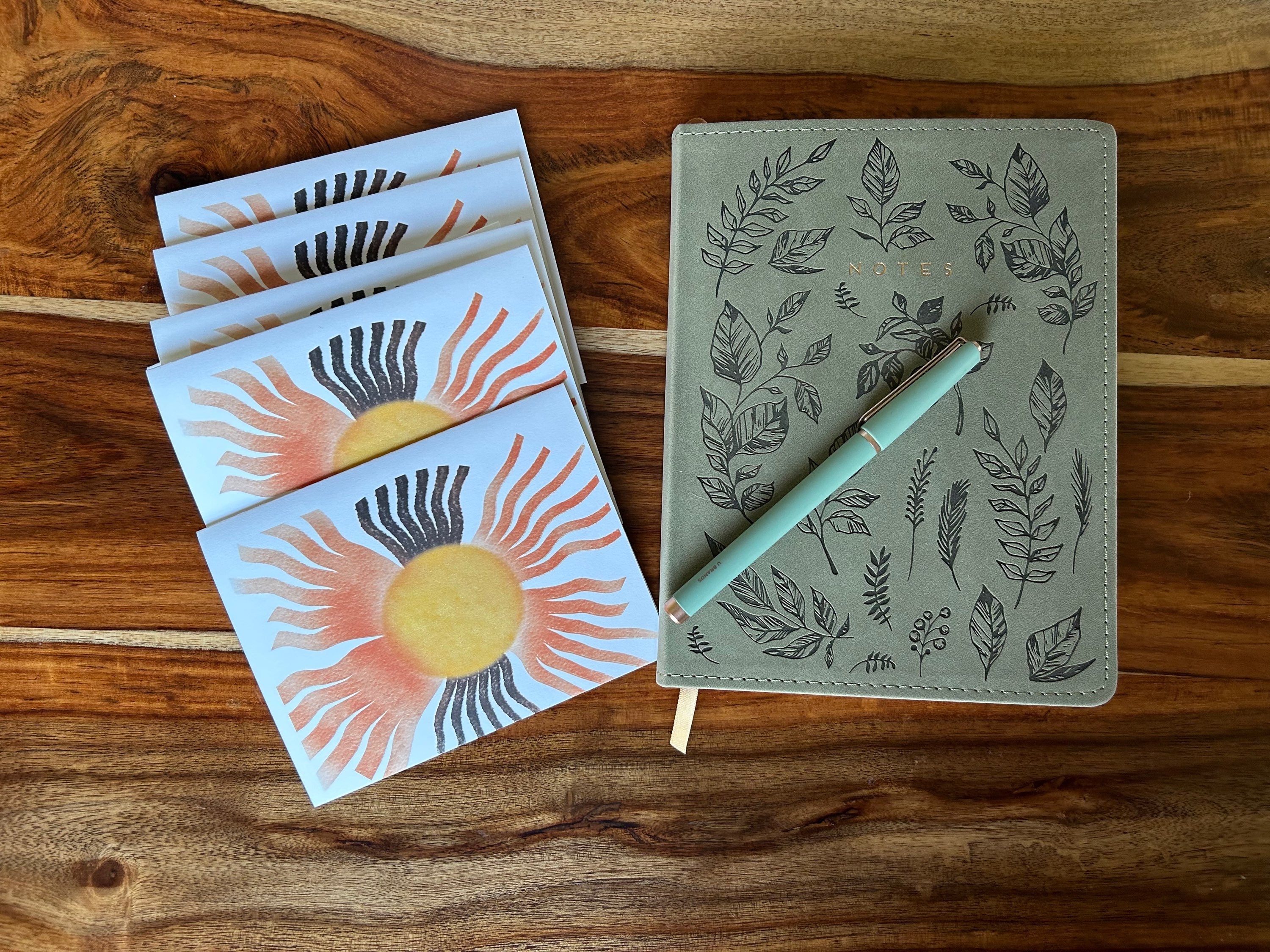 Boho Greeting Card Pack Rustic Home Custom Designed Blank Cards Set of 6  image 0