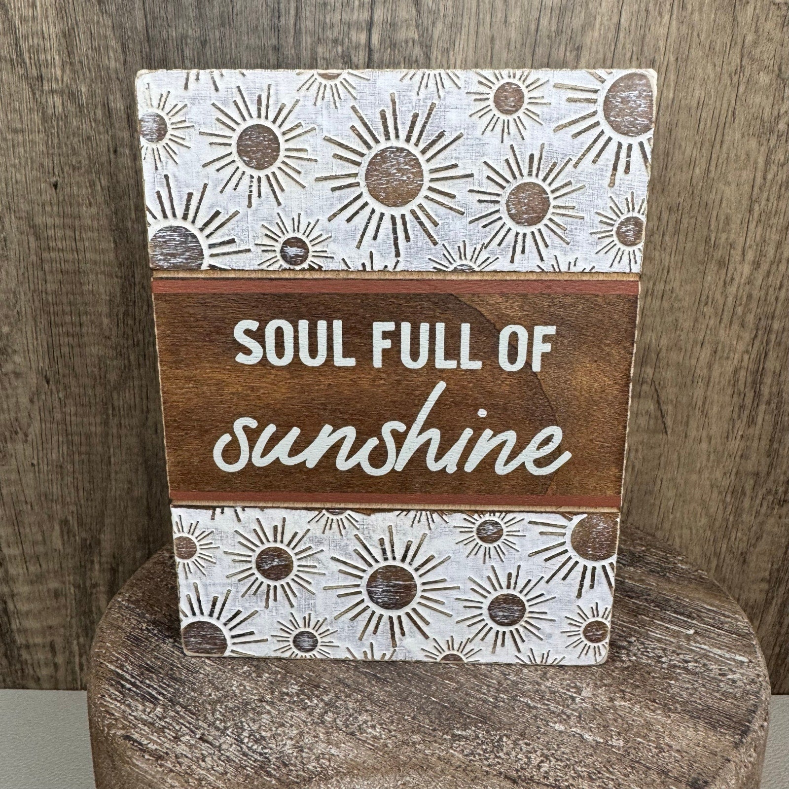 Rustic Home Neutral Wood Sign Love Home Decor Flowers Boho Home FAST SHIP NEW