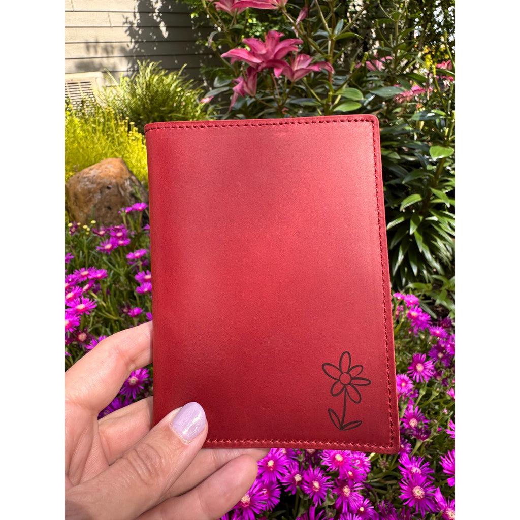 Genuine Leather Passport Holder RANGOON RED Passport Wallet NEW FAST SHIP