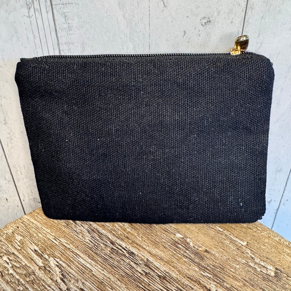 Beaded Coin Purse Black Wallet Cute Butterflies Butterfly Pouch New!  FAST SHIP