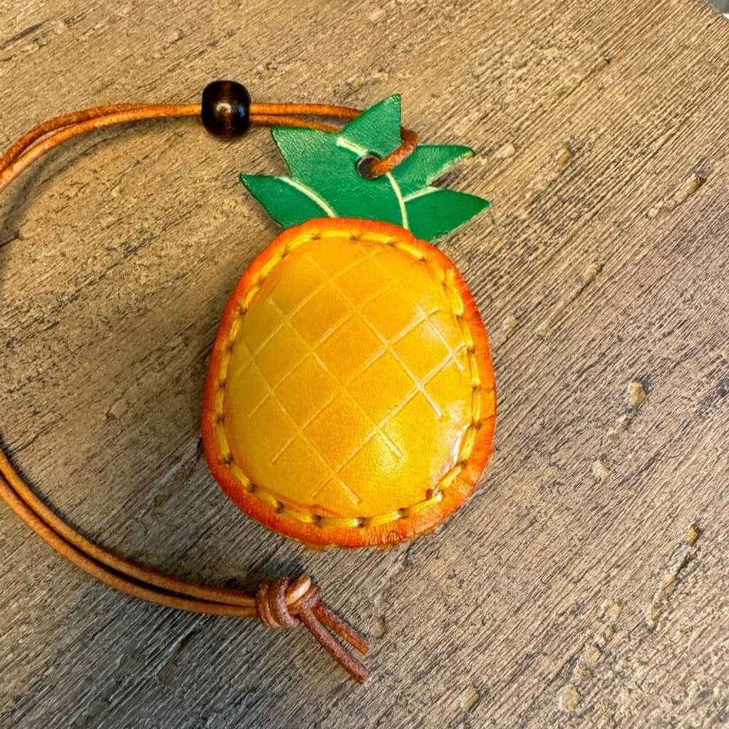 Genuine Leather Pineapple Bag Charm Crossbody Purse Flair NEW Fruit Bag Charm