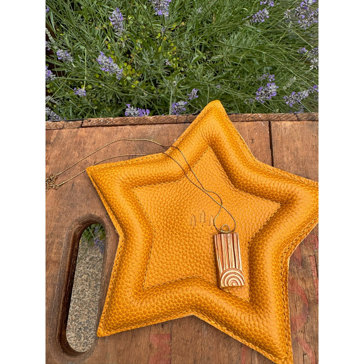 Rectangle Pendant Necklace Ceramic Kiln Fired Handcrafted Pendant Jewelry