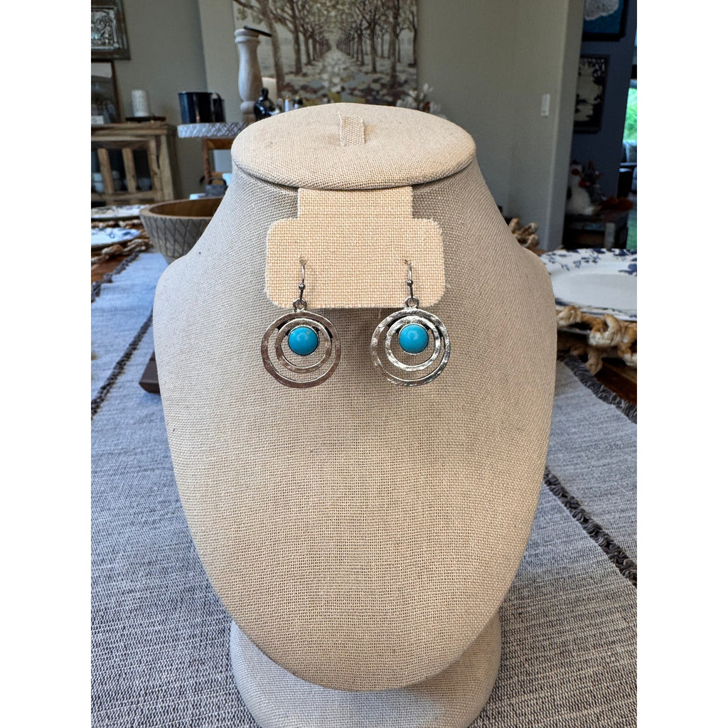 Silver Turquoise Earrings Turquoise Accessories Silver Earrings Boho